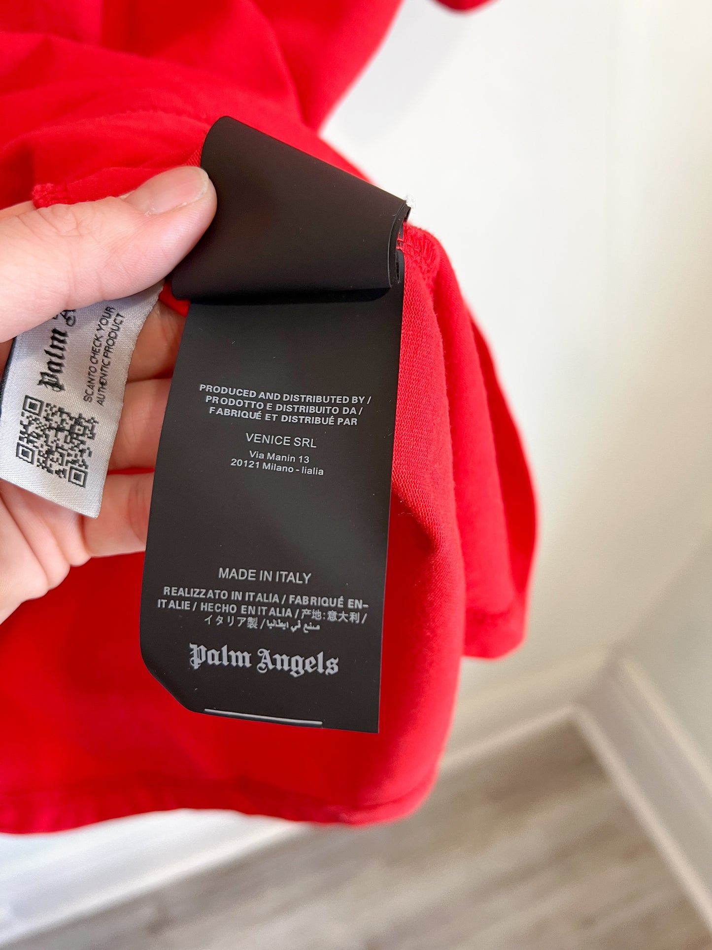 Palm Angels Designer "Union Jack Teddy Bear T-Shirt in Red" (Size Men's S)