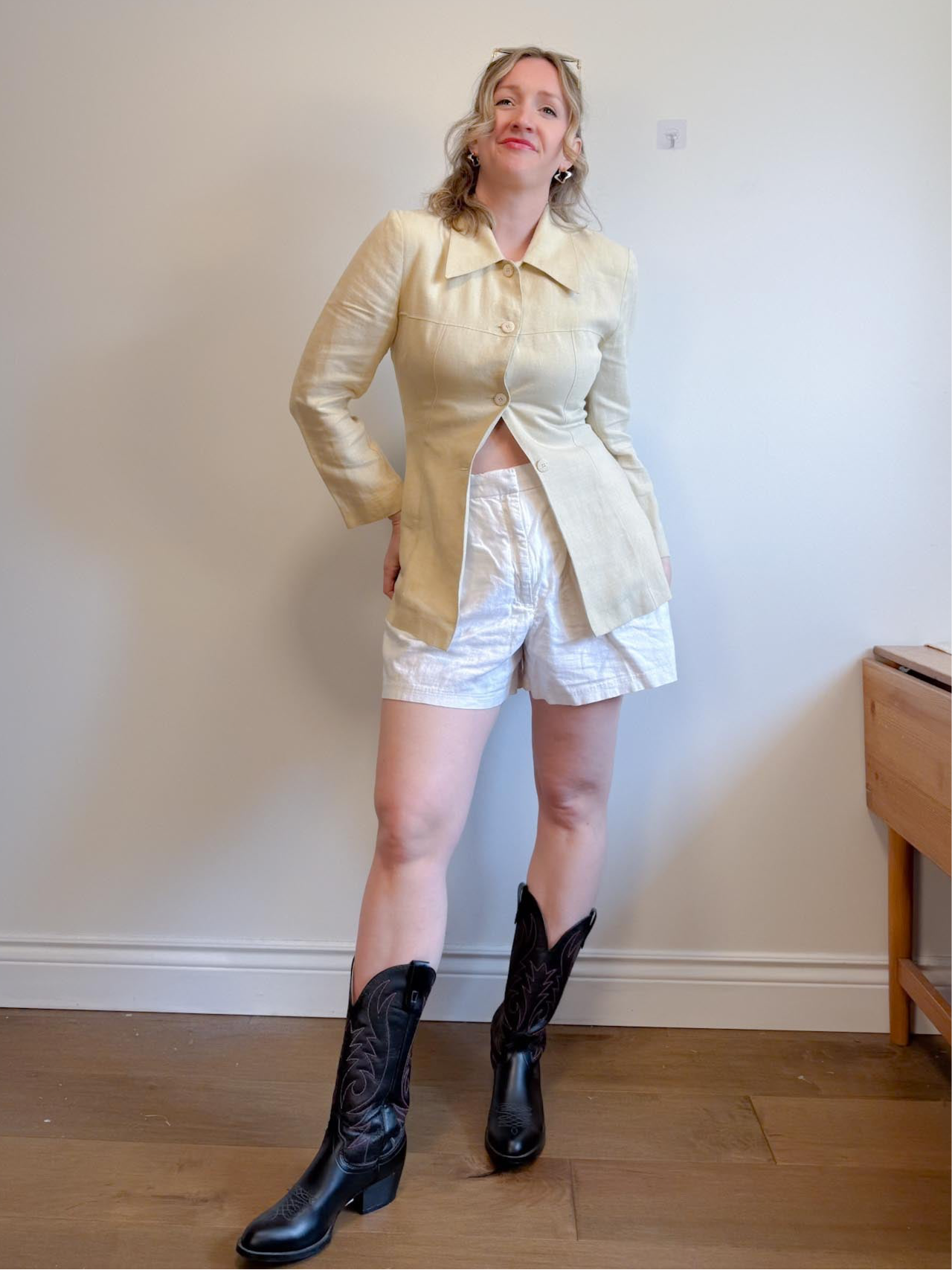 Vintage Yanagi Paris Linen Blazer (Size S)