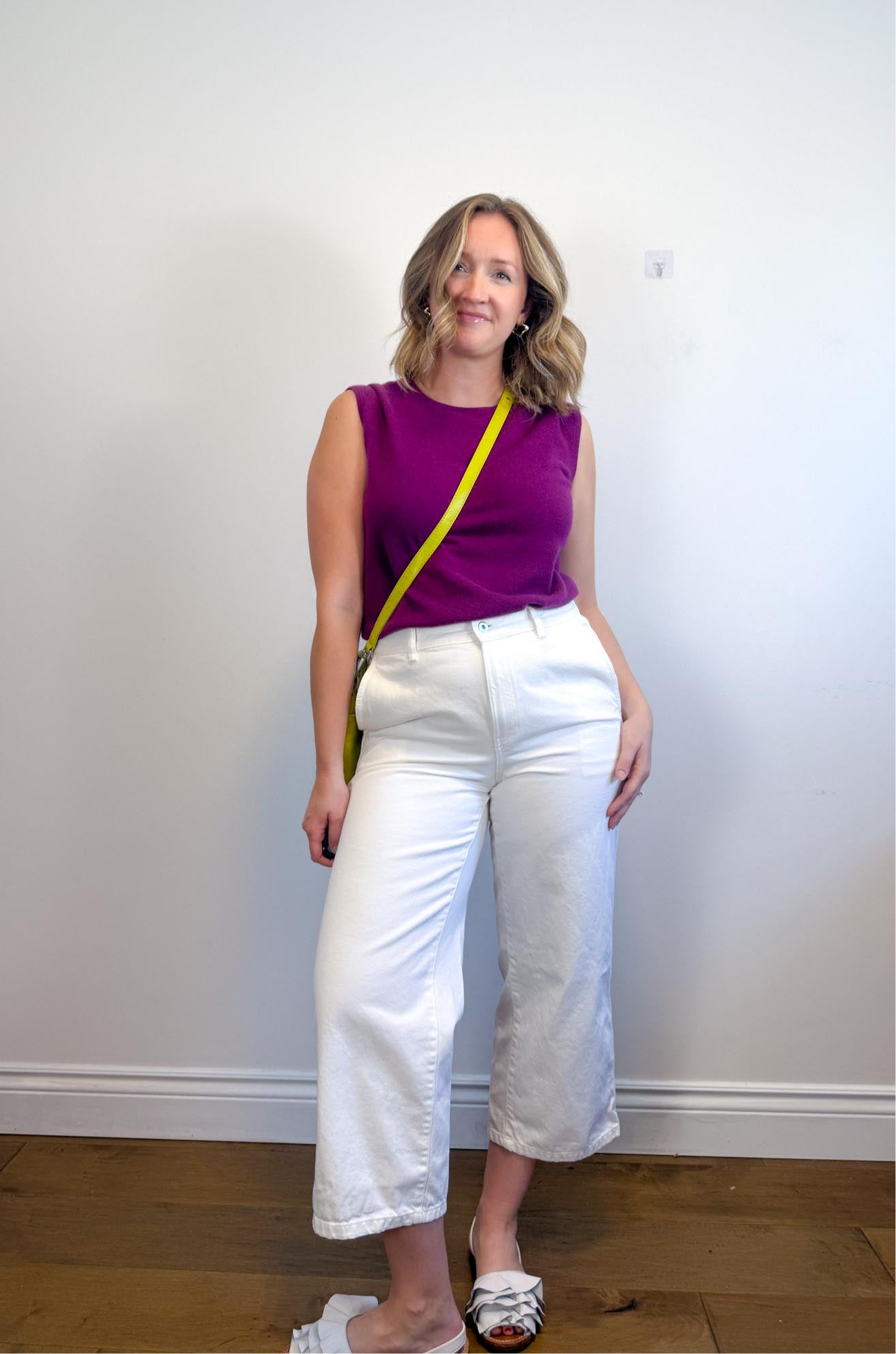 Massimo Dutti High Waist Wide Leg Jeans in White (Size 12)