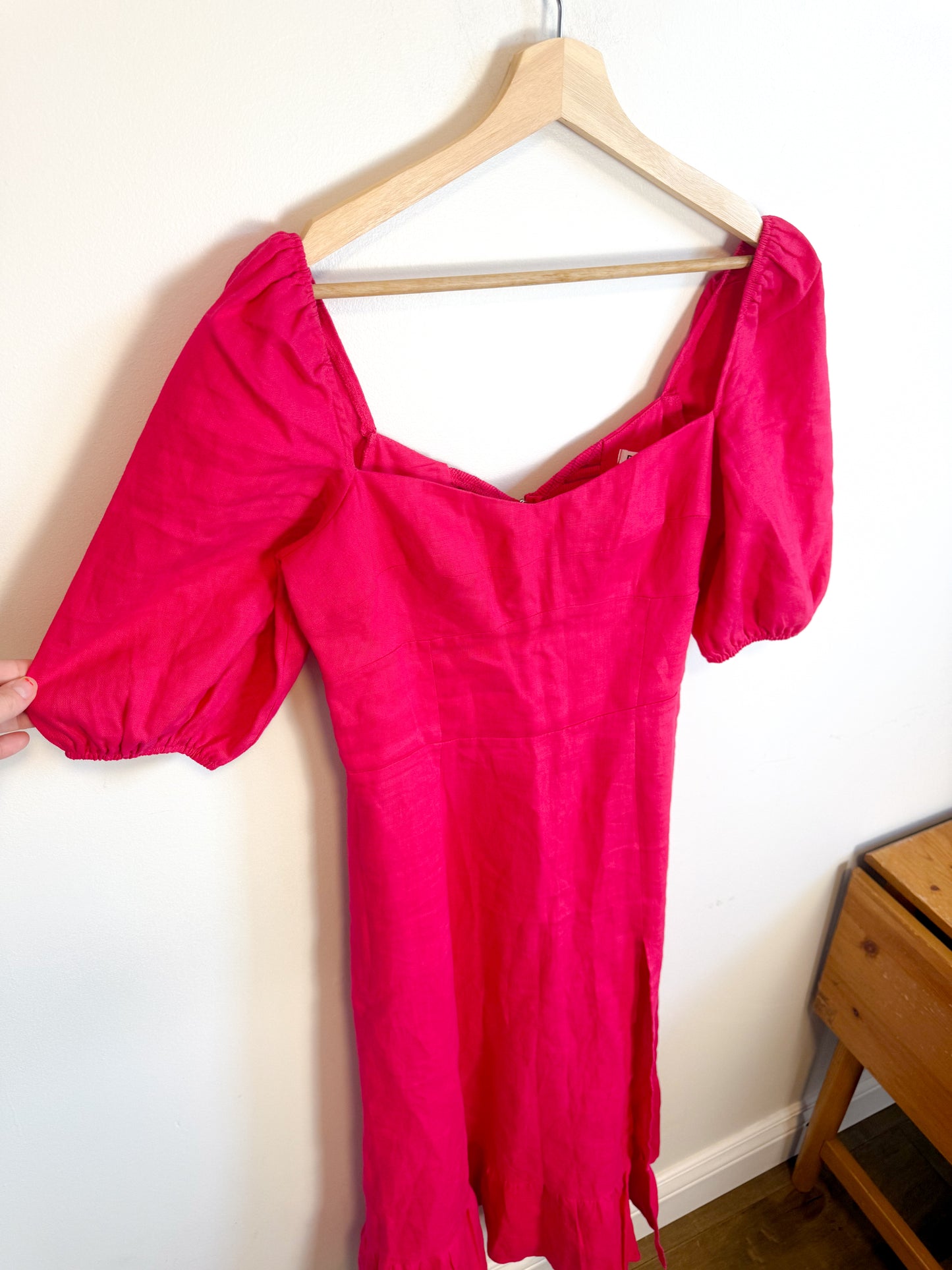 Reformation Belgium Linen Maxi Dress in Hot Pink (Size M)