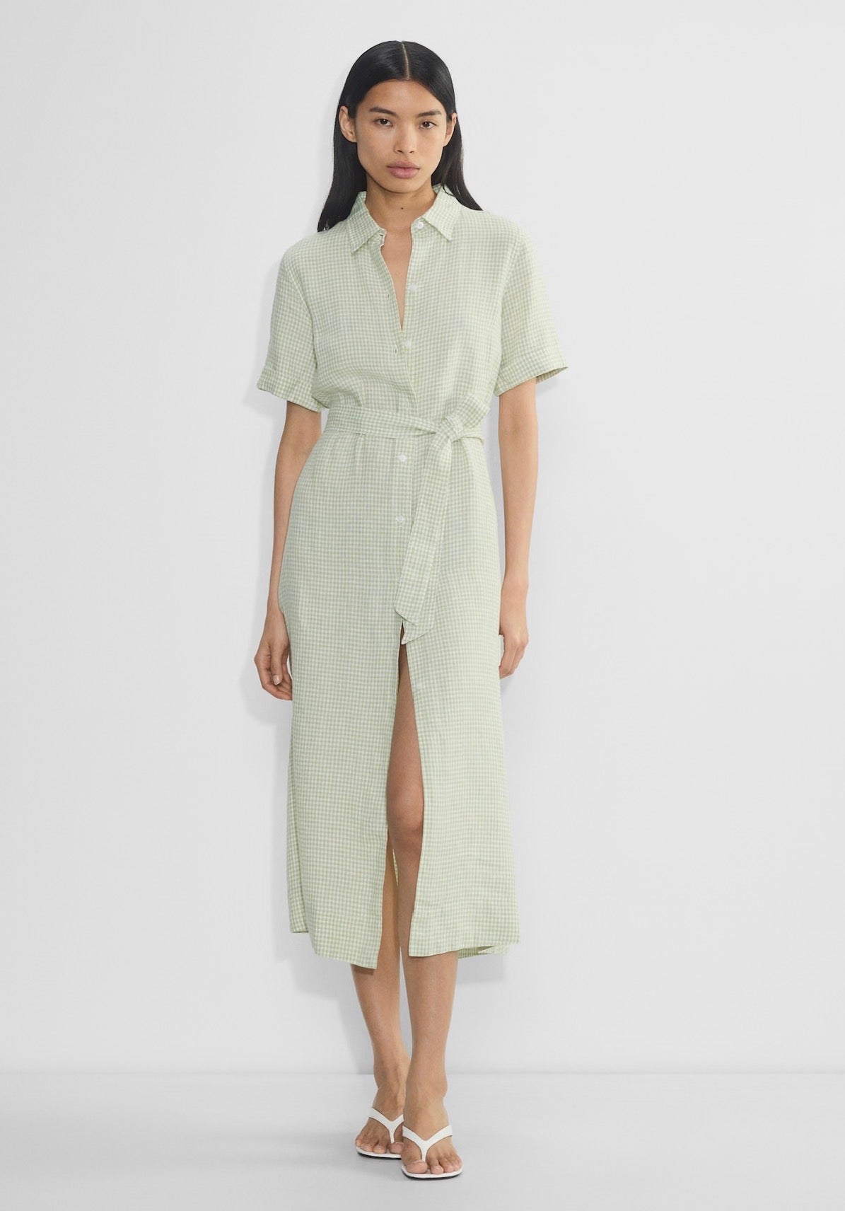 linen twist front dress Labeca ALAIA White LINEN TWIST MAXI DRESS main image 0