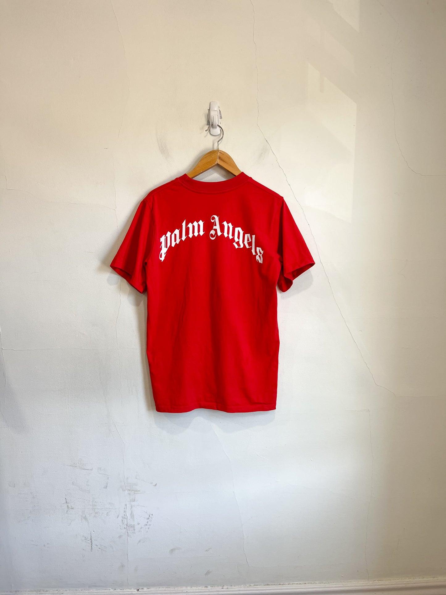 Palm Angels Designer "Union Jack Teddy Bear T-Shirt in Red" (Size Men's S)