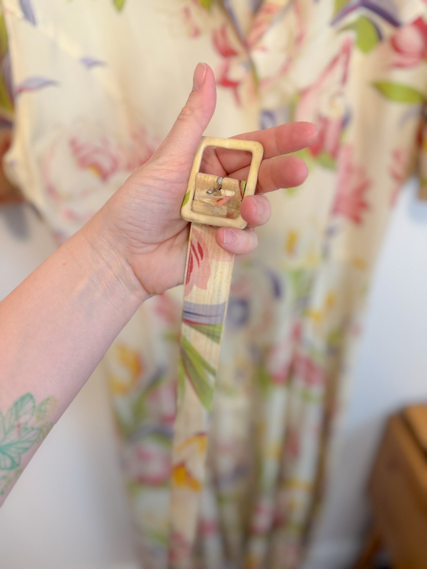 Vintage Piazza Sempione Floral Midi Dress (Size L)