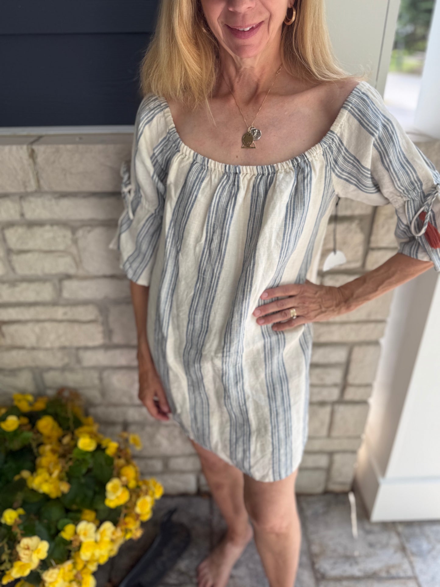 TULAROSA "Sara Dress in Chambray Stripe" NWT (Size S/M)