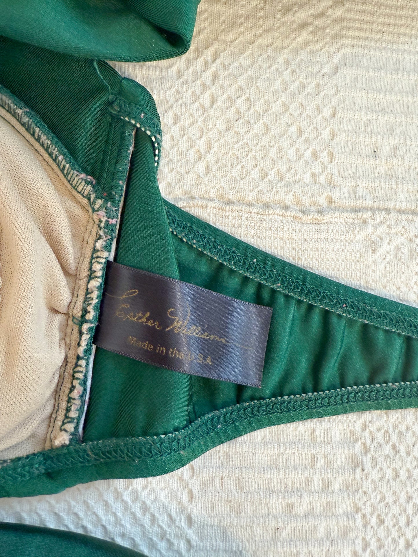 Esther Williams Emerald Green Retro Two Piece Bikini (Size L)