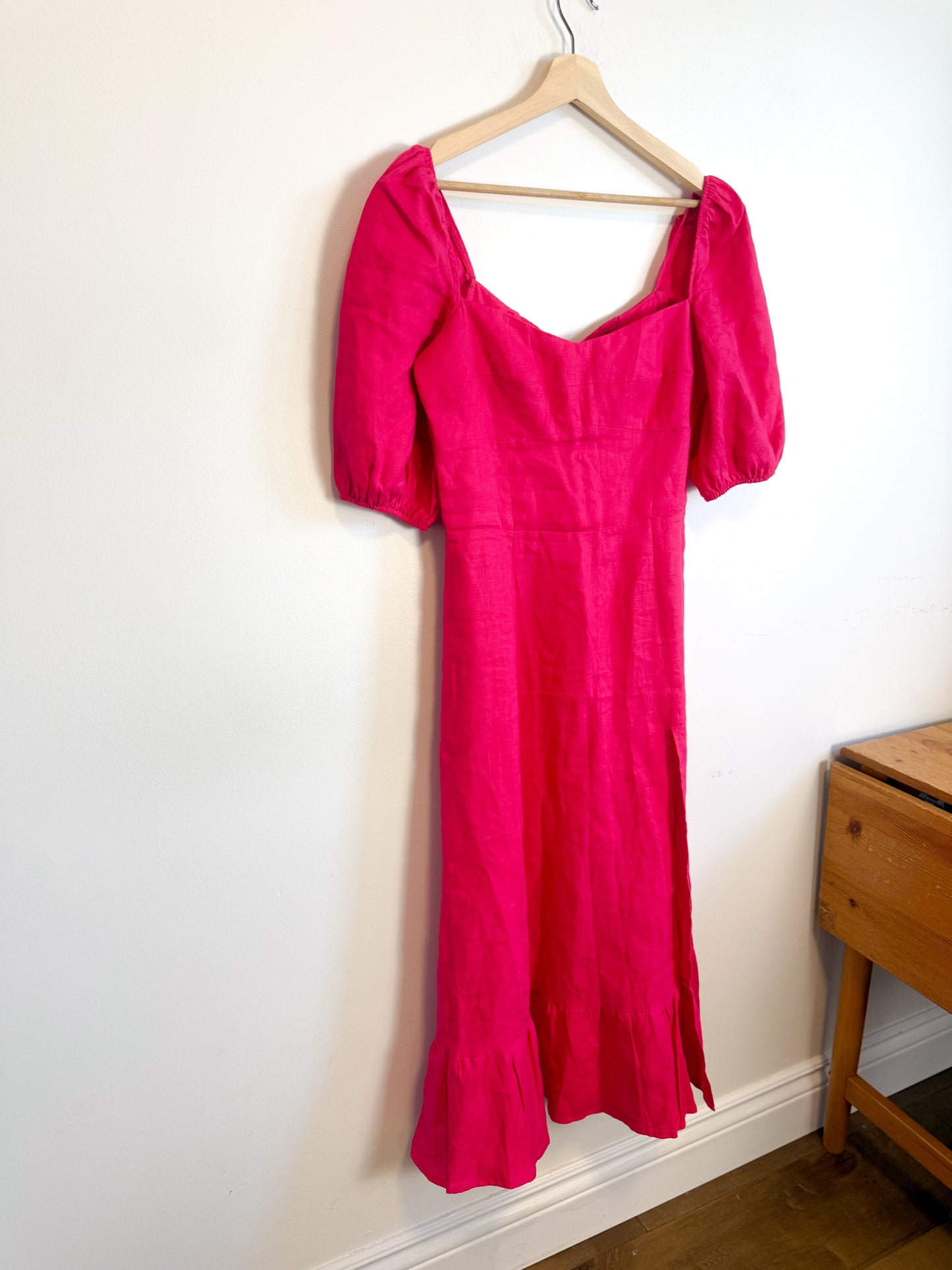 Reformation Belgium Linen Maxi Dress in Hot Pink (Size M)