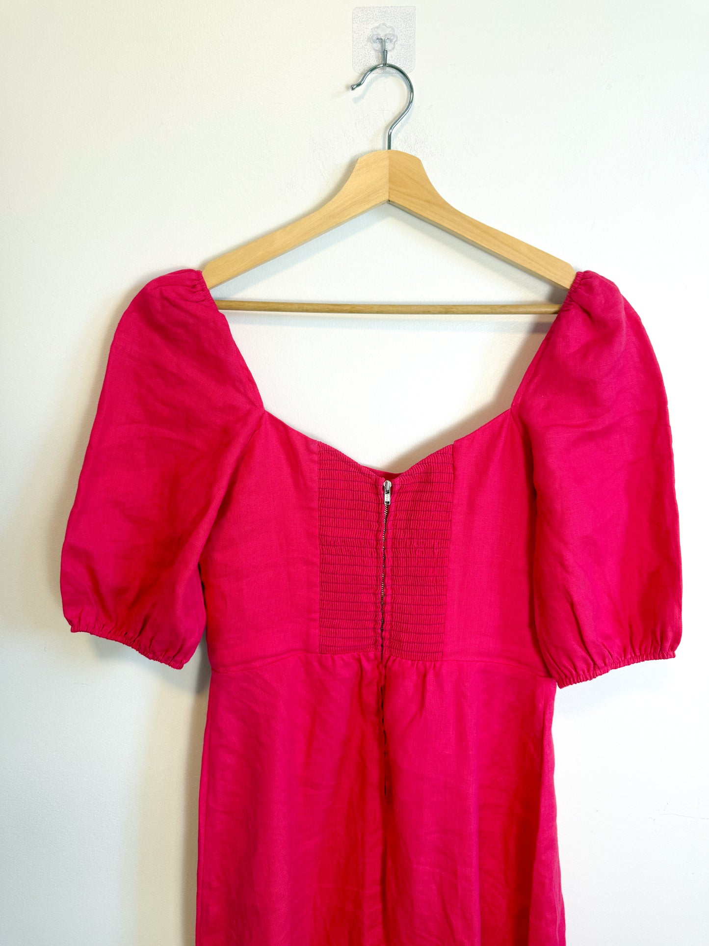 Reformation Belgium Linen Maxi Dress in Hot Pink (Size M)