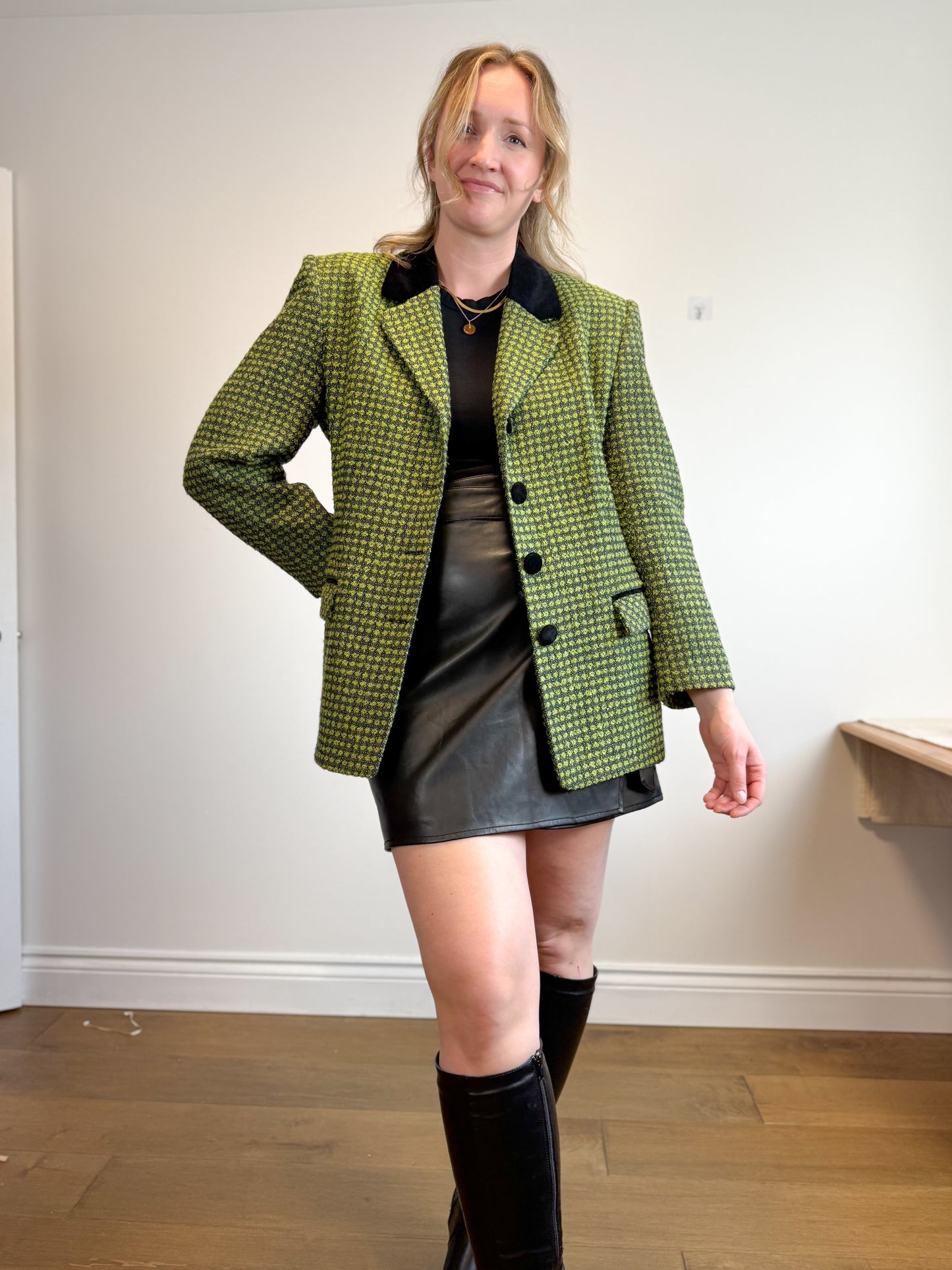 Never Fully Dressed "Black Vegan Leather Mini Jaspre Skirt" (Size 12)