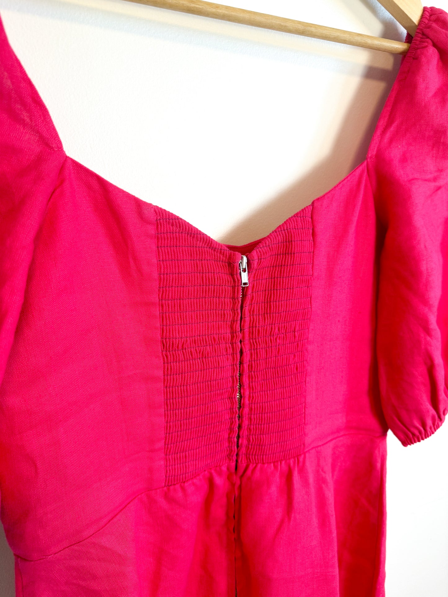 Reformation Belgium Linen Maxi Dress in Hot Pink (Size M)