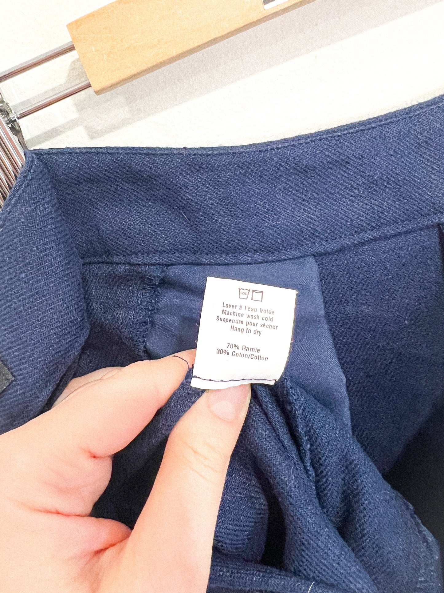 Valerie Dumaine Navy "Devo Pants Ramie" (Size M)