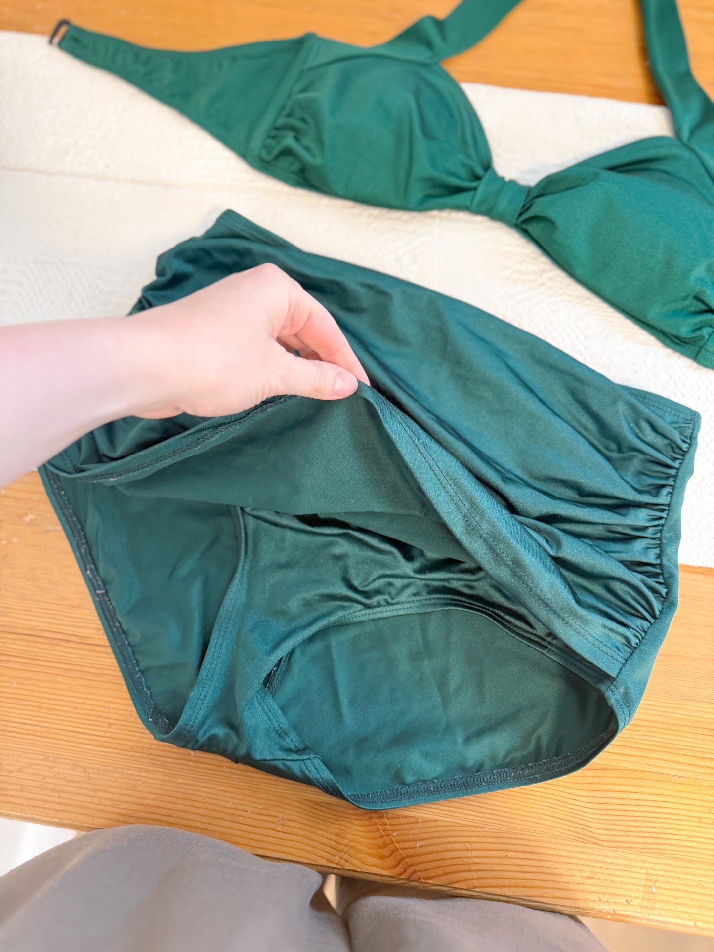 Esther Williams Emerald Green Retro Two Piece Bikini (Size L)