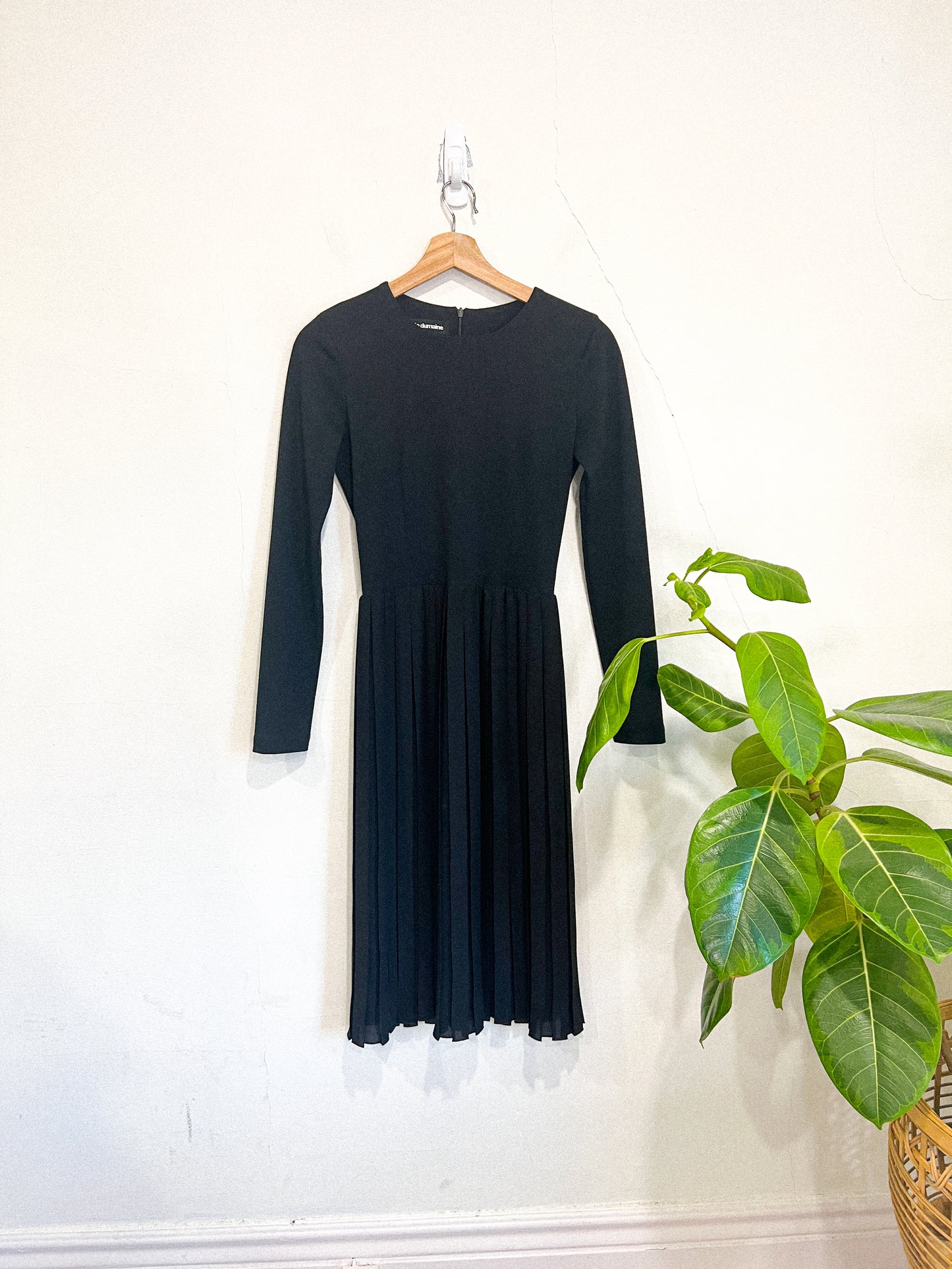 Valerie Dumaine Long Sleeve Silk Blend Mini Dress (Size S)