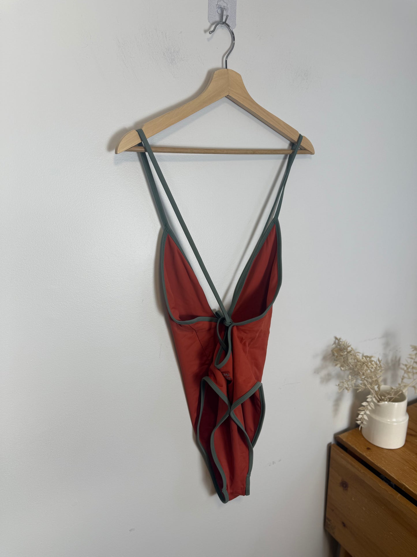 So So Swim Original Cut Swimsuit" in Tangerine (Size M)