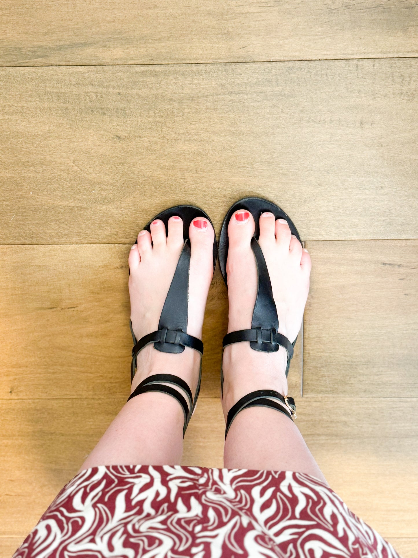 Ancient Greek Sandals "Estia Leather Sandals in Black" (Size 40)