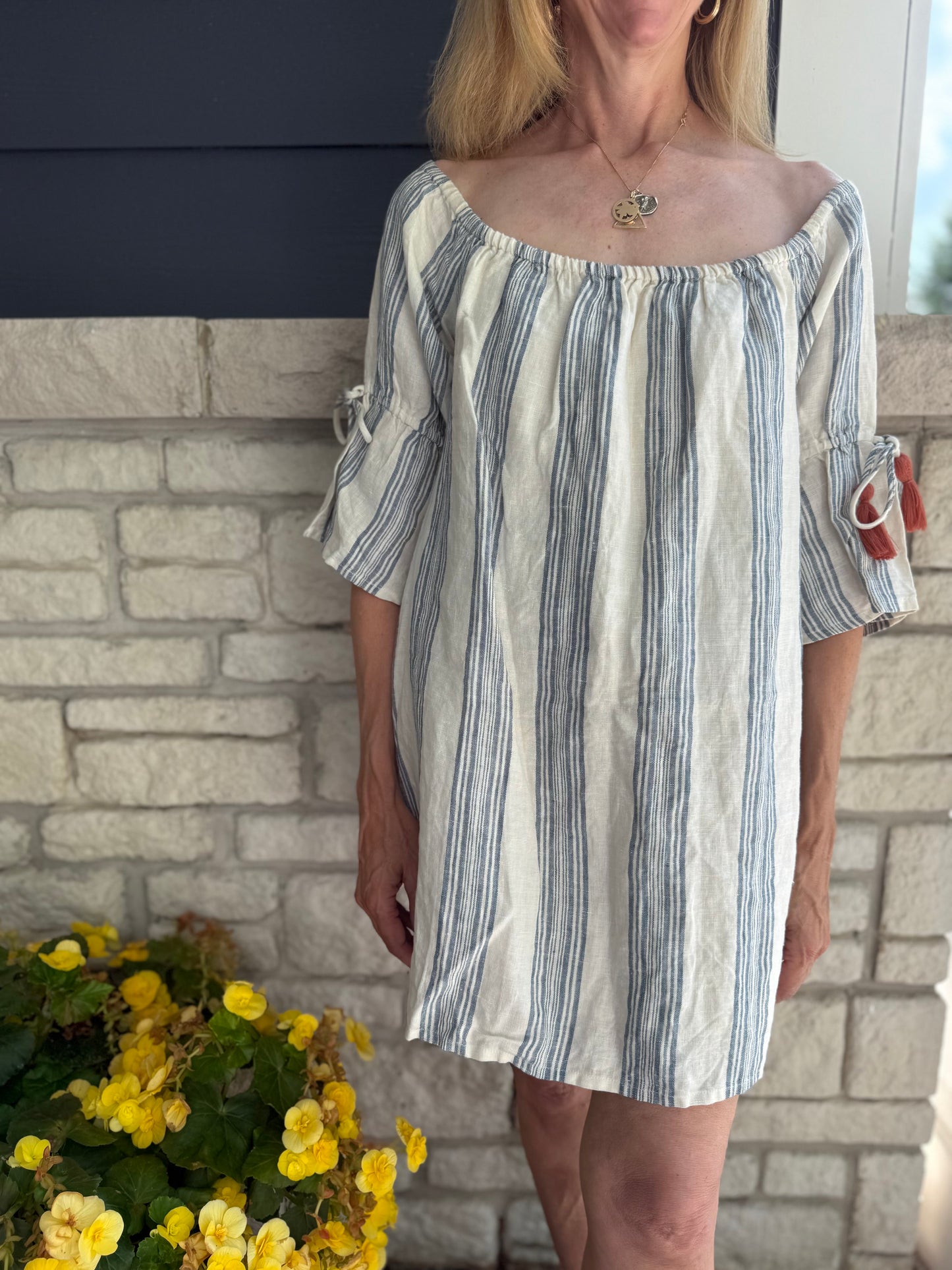 TULAROSA "Sara Dress in Chambray Stripe" NWT (Size S/M)