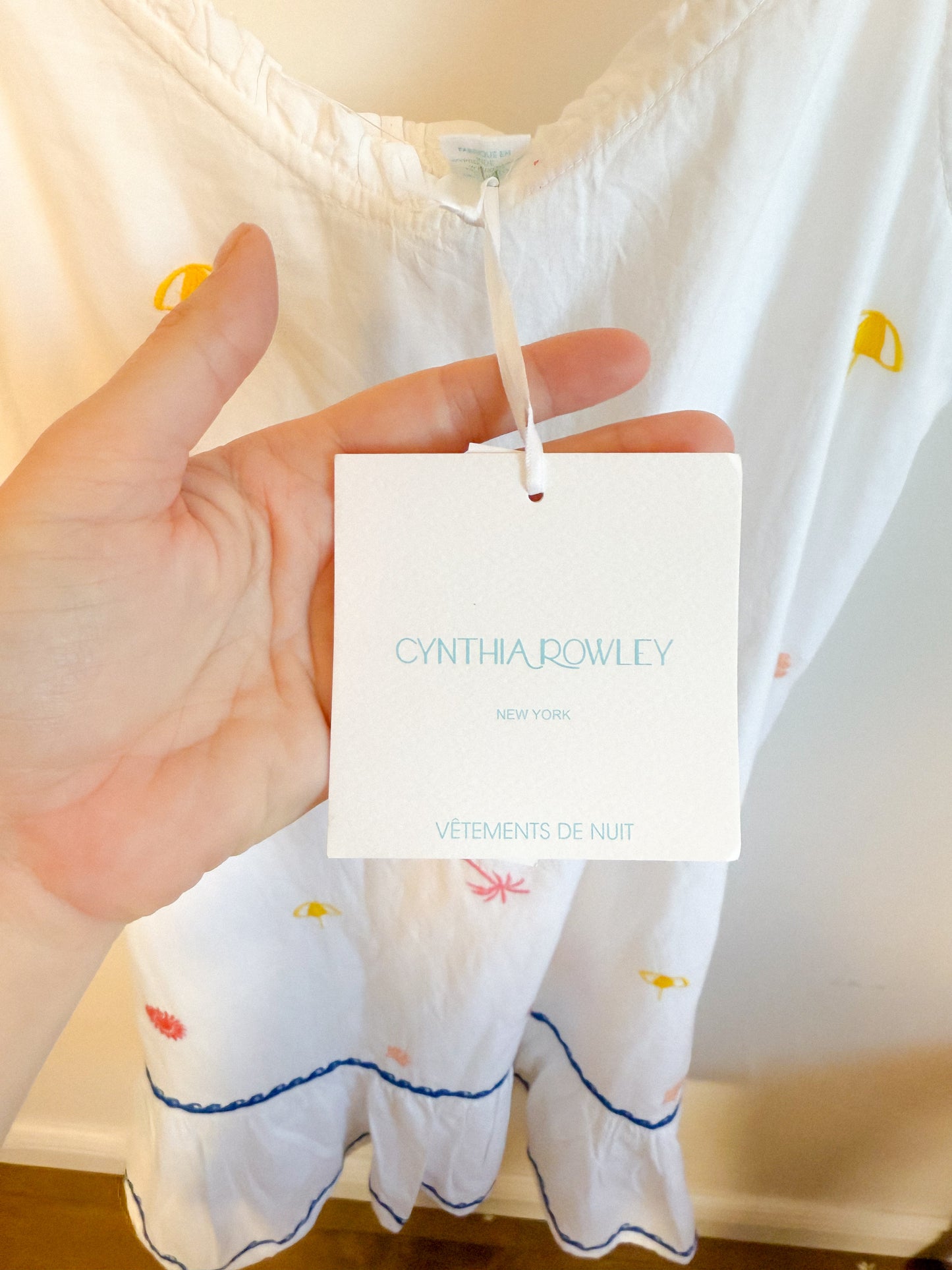 Cynthia Rowley Embroidered Sleepwear Dress in White NWT (Size S-L)