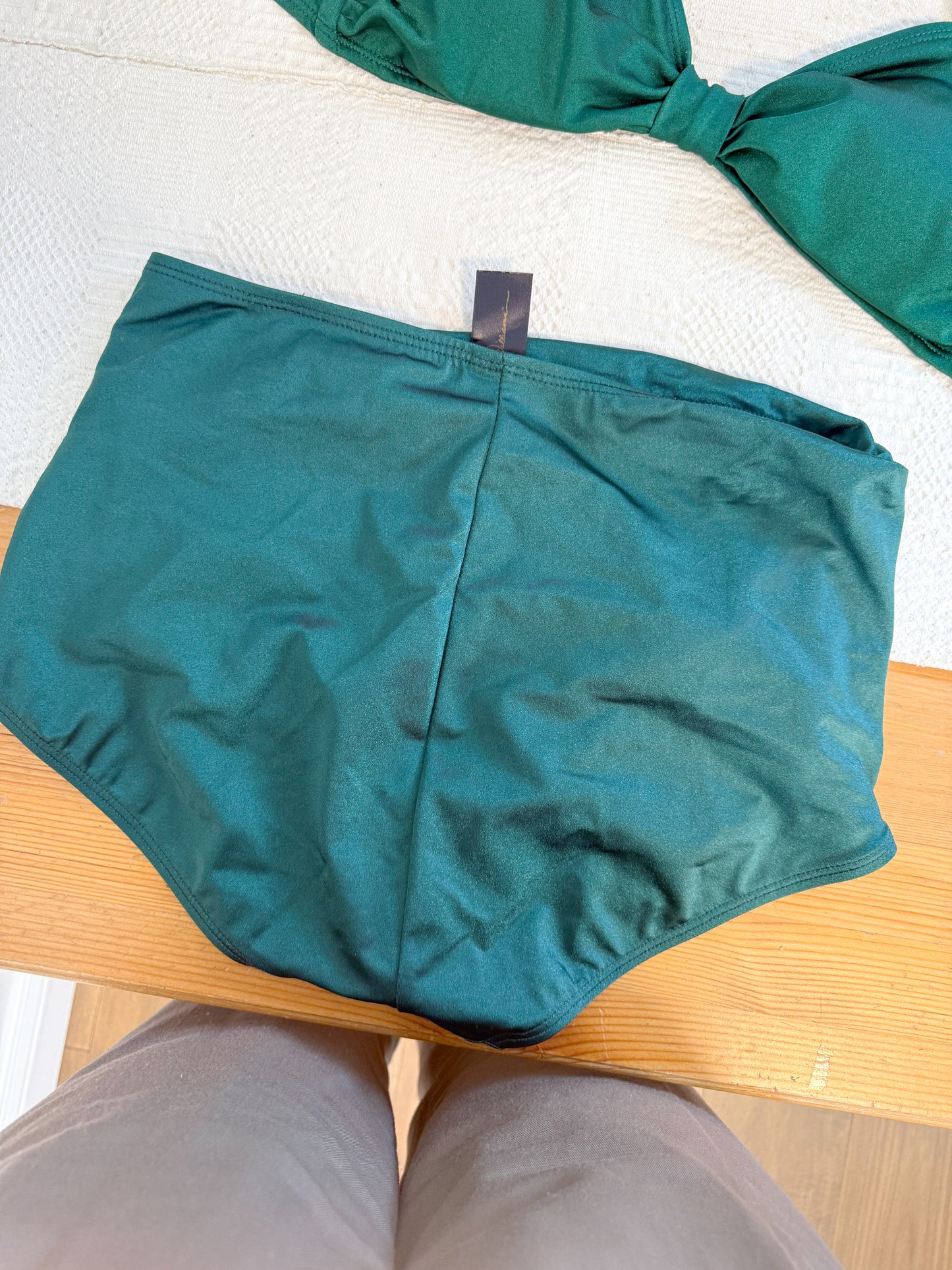 Esther Williams Emerald Green Retro Two Piece Bikini (Size L)