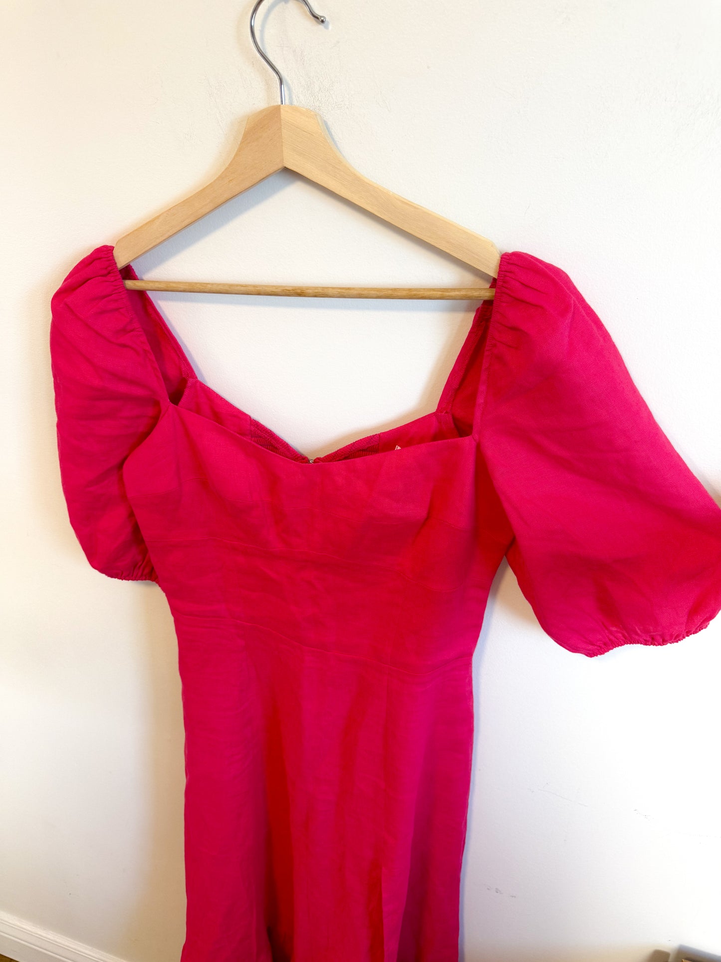Reformation Belgium Linen Maxi Dress in Hot Pink (Size M)