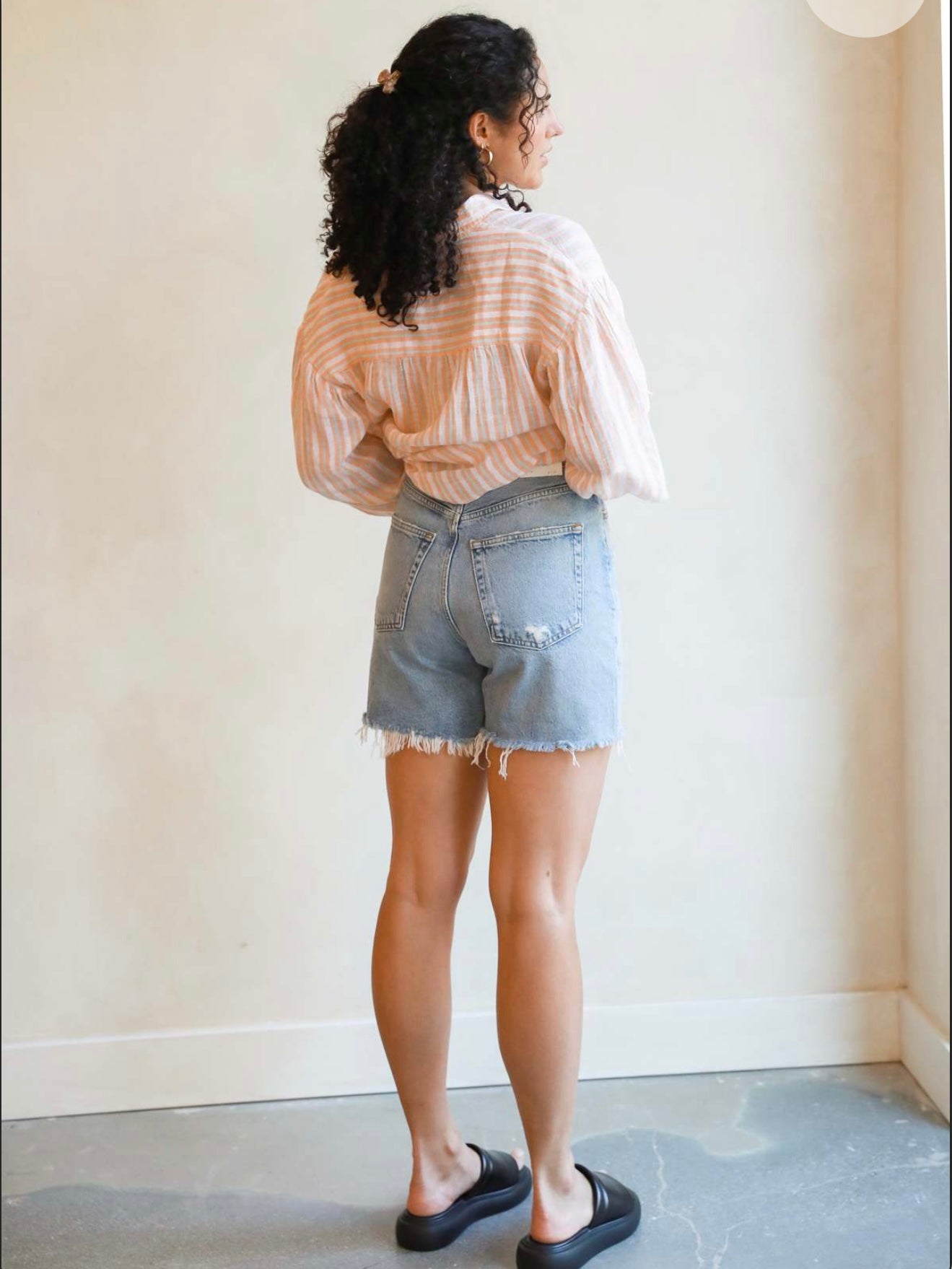 Rails "Clio Button Up Shirt in Clementine Stripe" (Size XS/S)