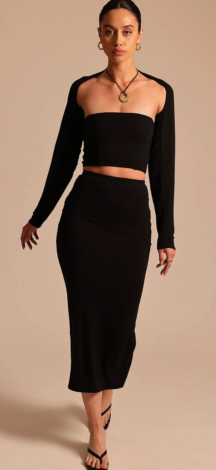 BLEUSALT Sustainable "The Tube Skirt in Sand" (Size S)