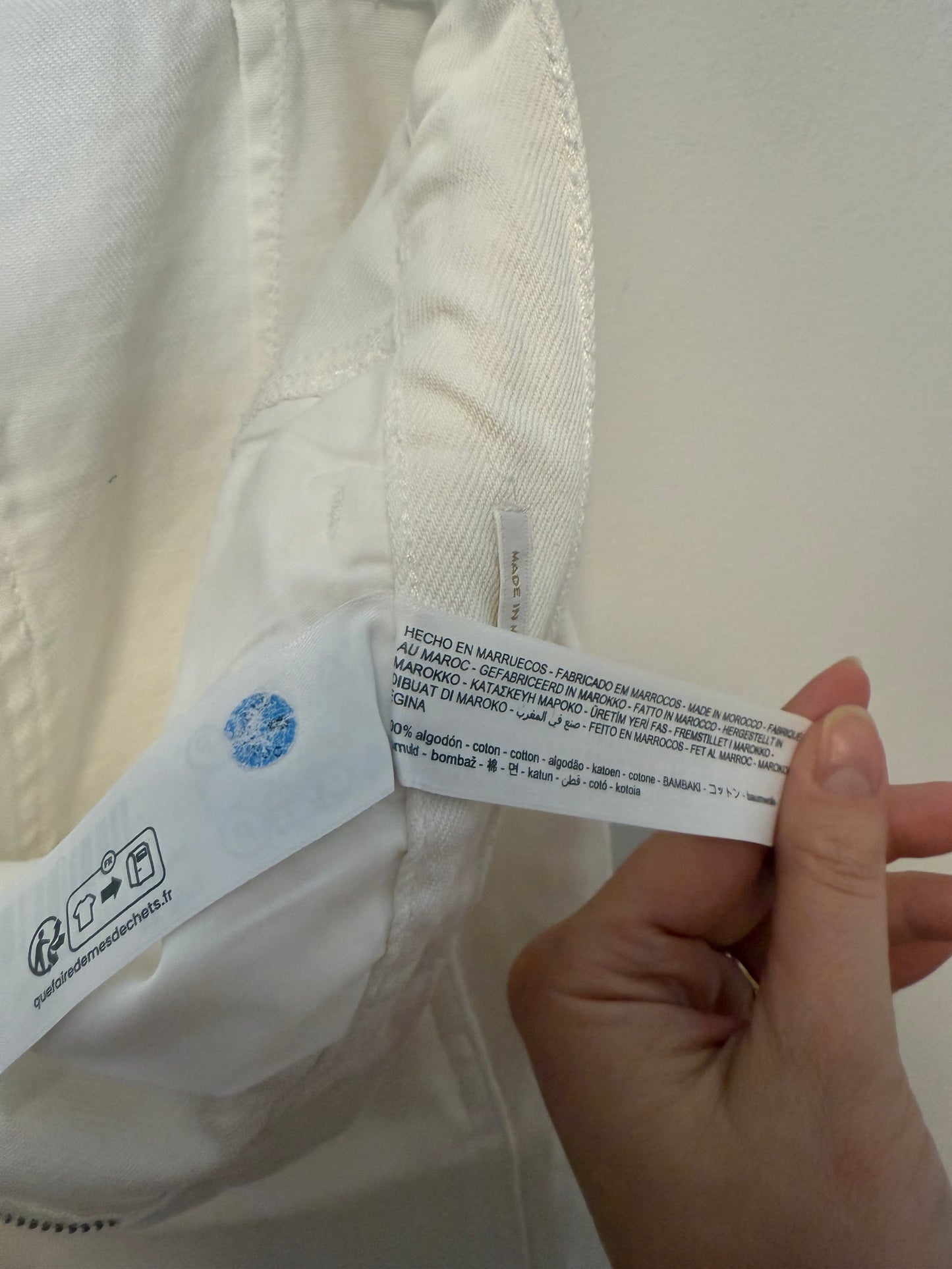 Massimo Dutti High Waist Wide Leg Jeans in White (Size 12)