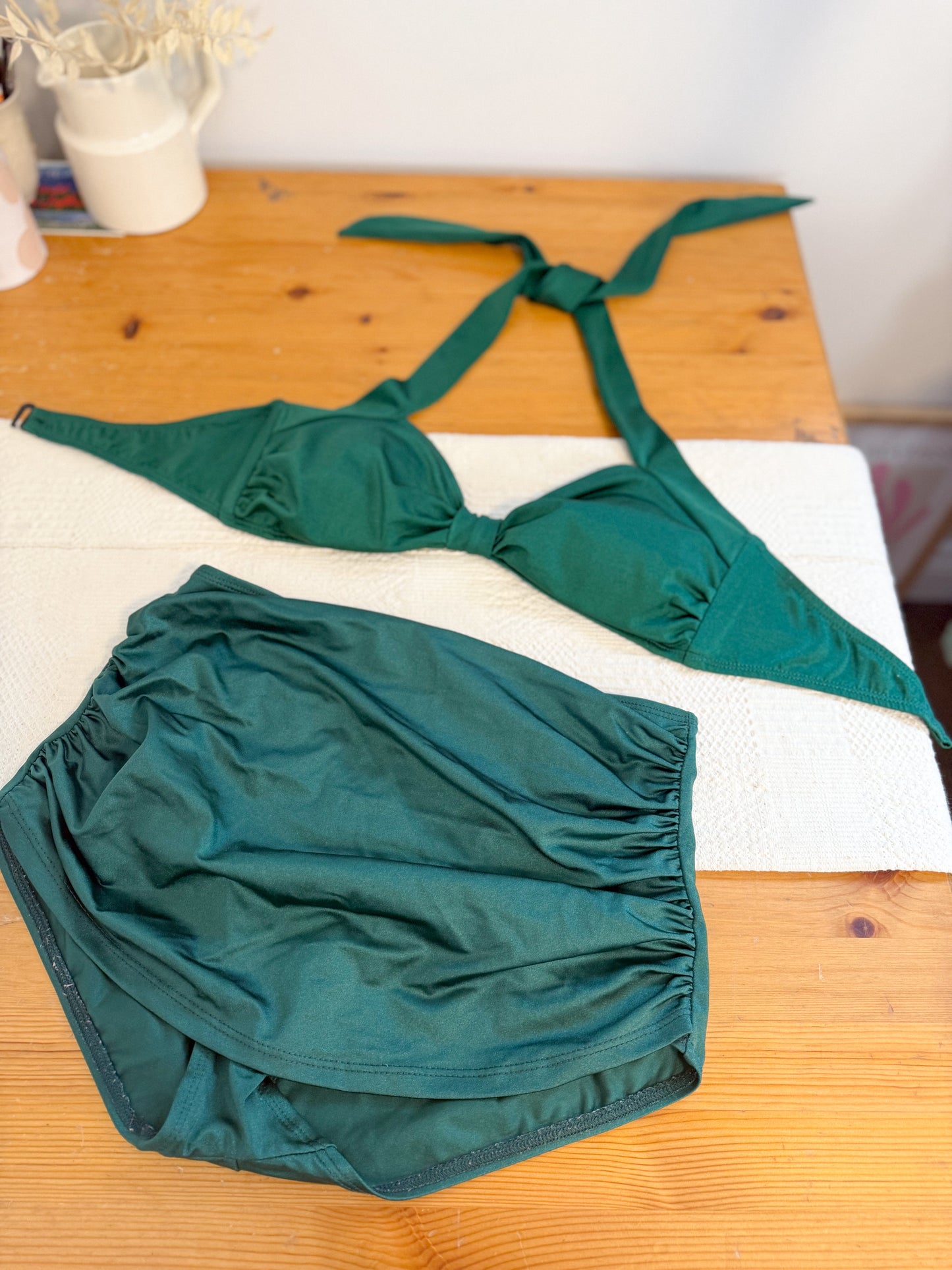 Esther Williams Emerald Green Retro Two Piece Bikini (Size L)