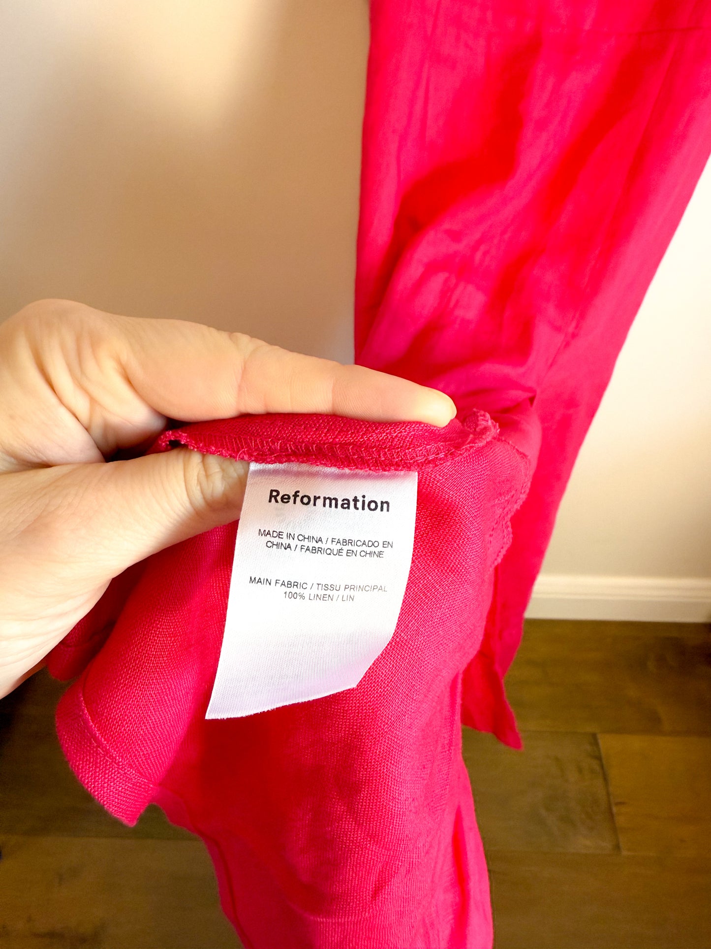 Reformation Belgium Linen Maxi Dress in Hot Pink (Size M)