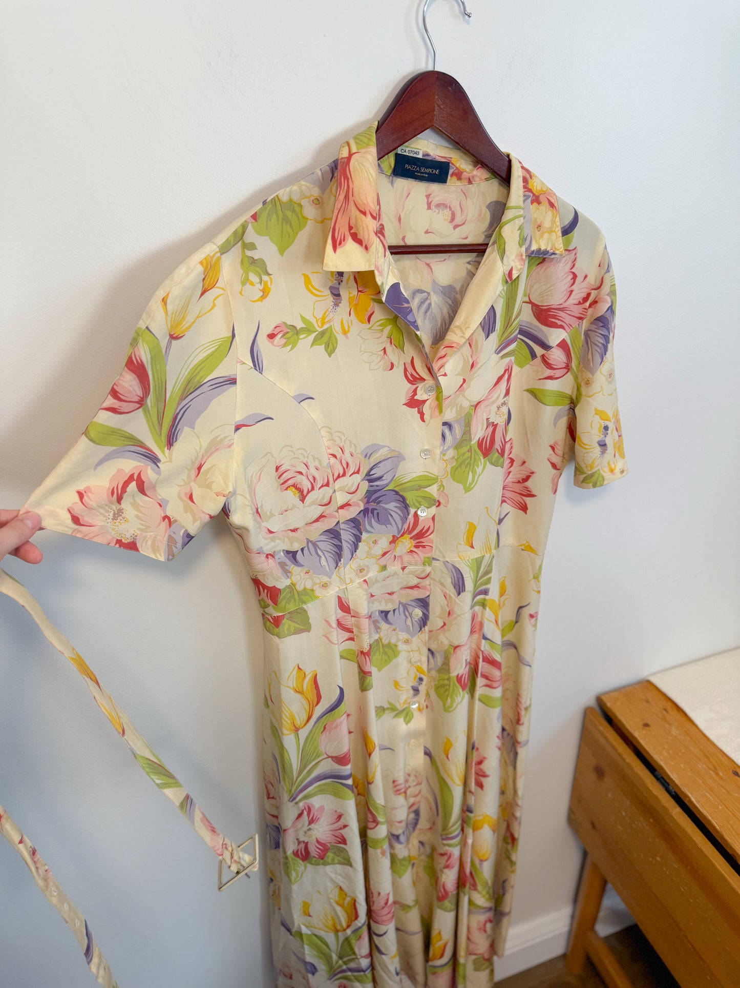 Vintage Piazza Sempione Floral Midi Dress (Size L)