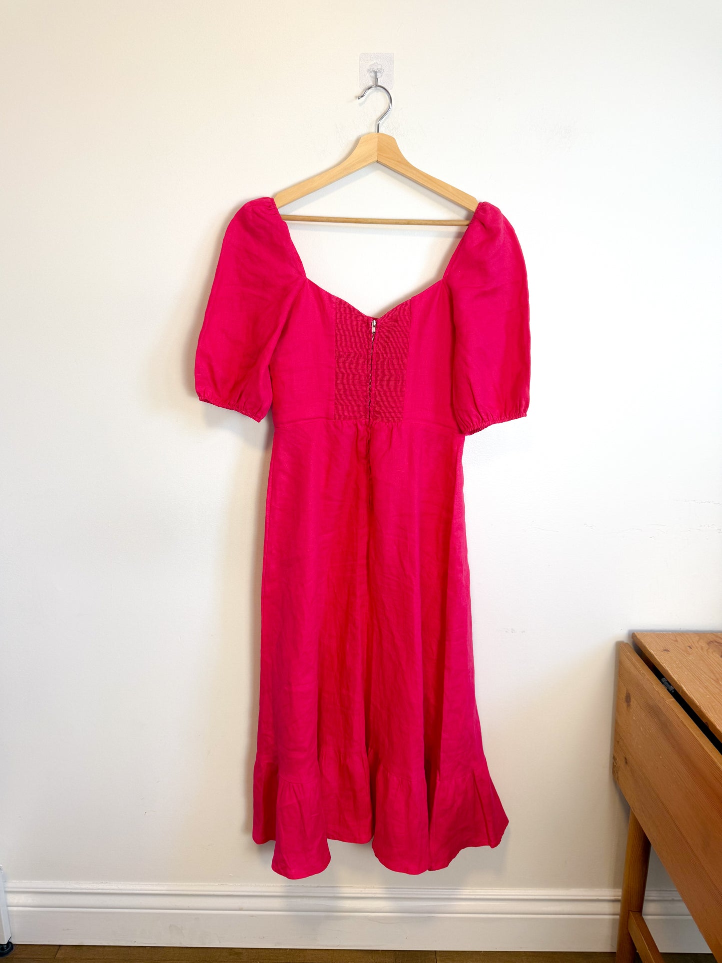 Reformation Belgium Linen Maxi Dress in Hot Pink (Size M)