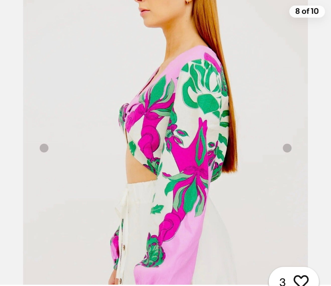 Caroline Constas Linen Twist Front Crop Top NWT (Size S)