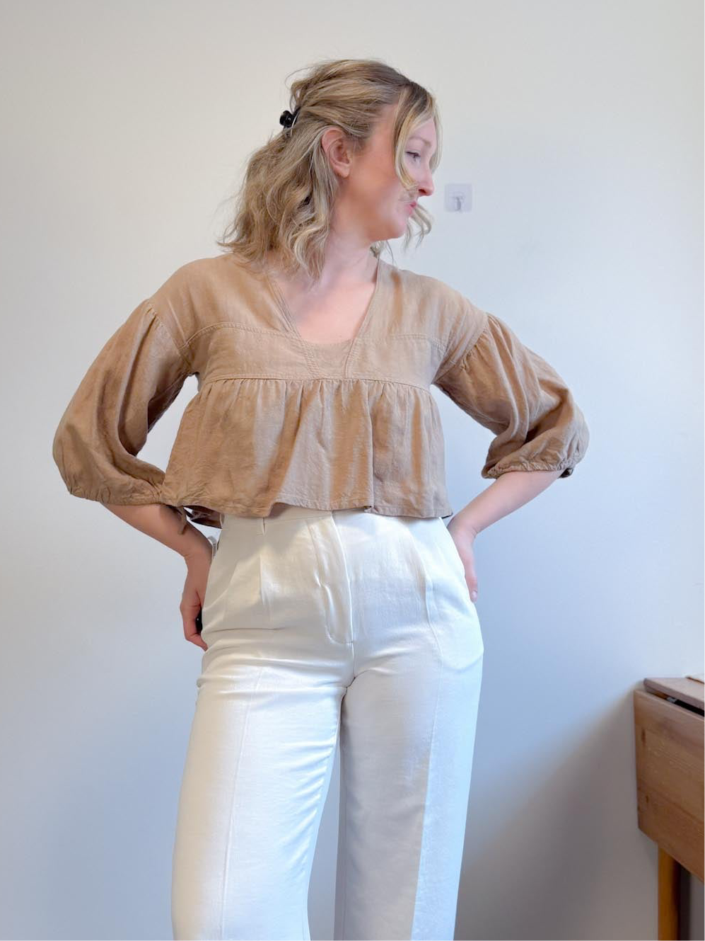 Harly Jae Slow Fashion Cropped Linen Top (Size XS-M)