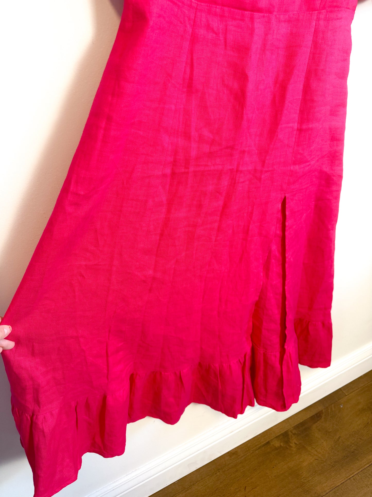 Reformation Belgium Linen Maxi Dress in Hot Pink (Size M)