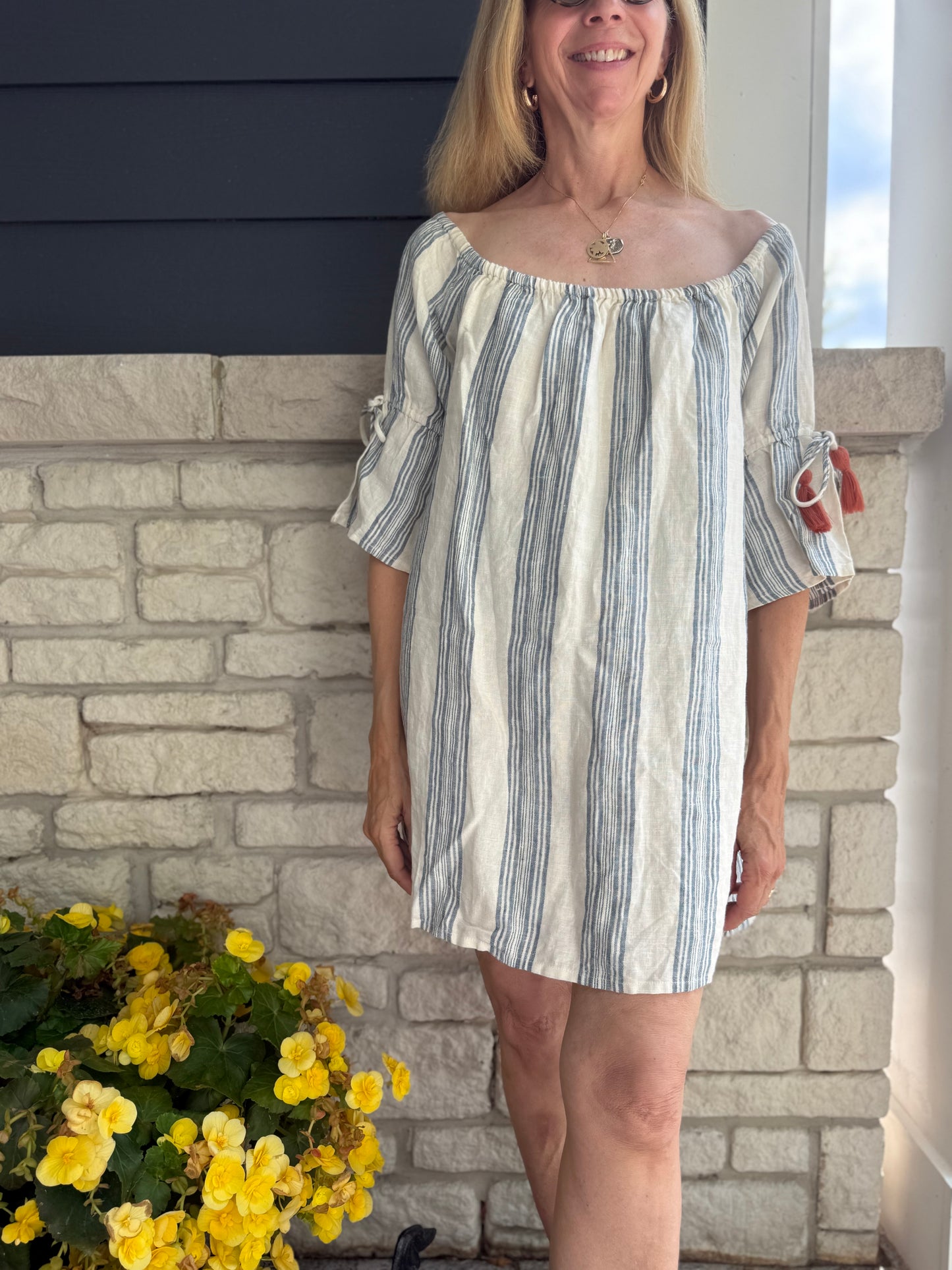 TULAROSA "Sara Dress in Chambray Stripe" NWT (Size S/M)