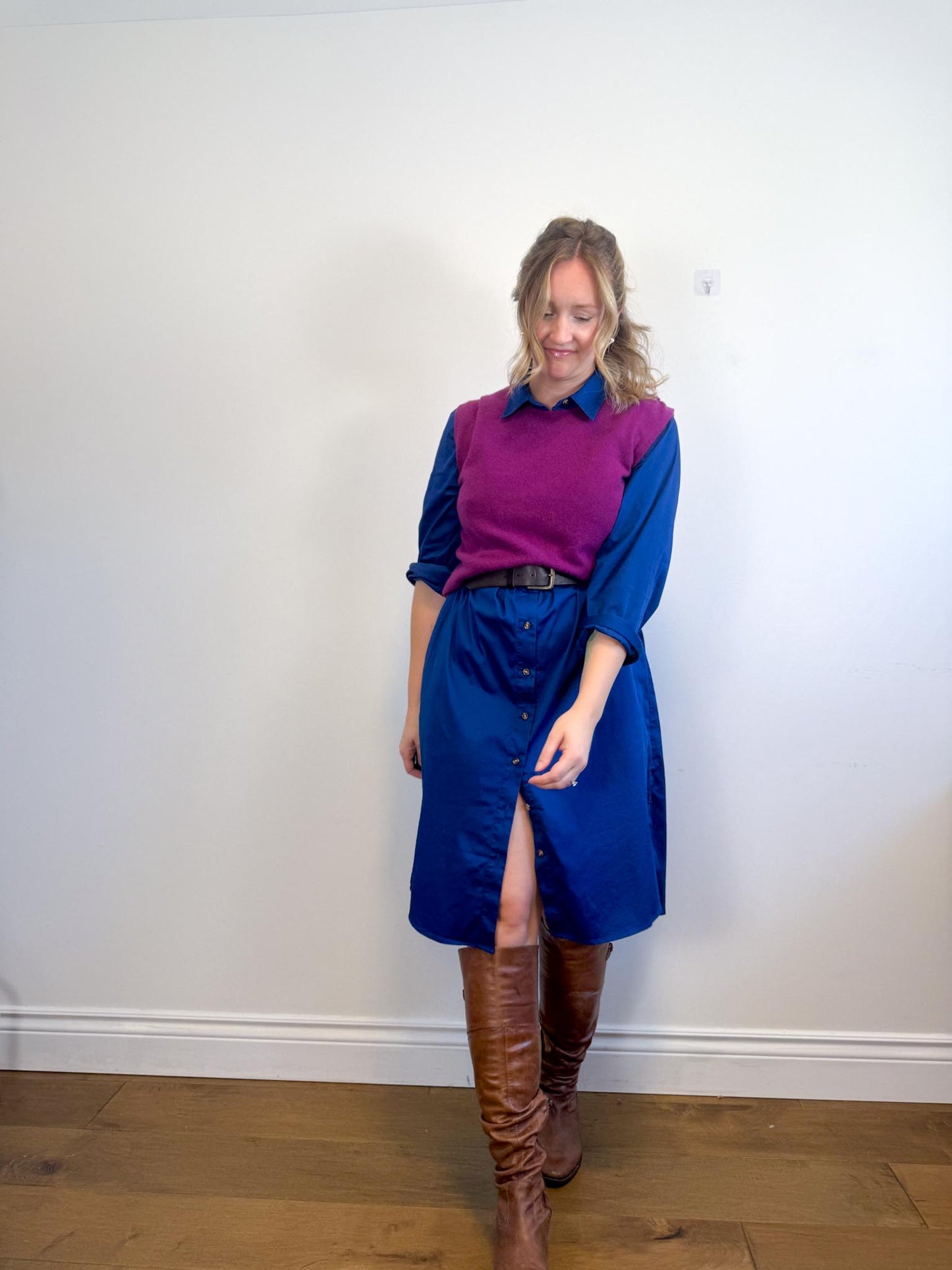 Sleeveless Sweater Vest in Plum (Size M/L)