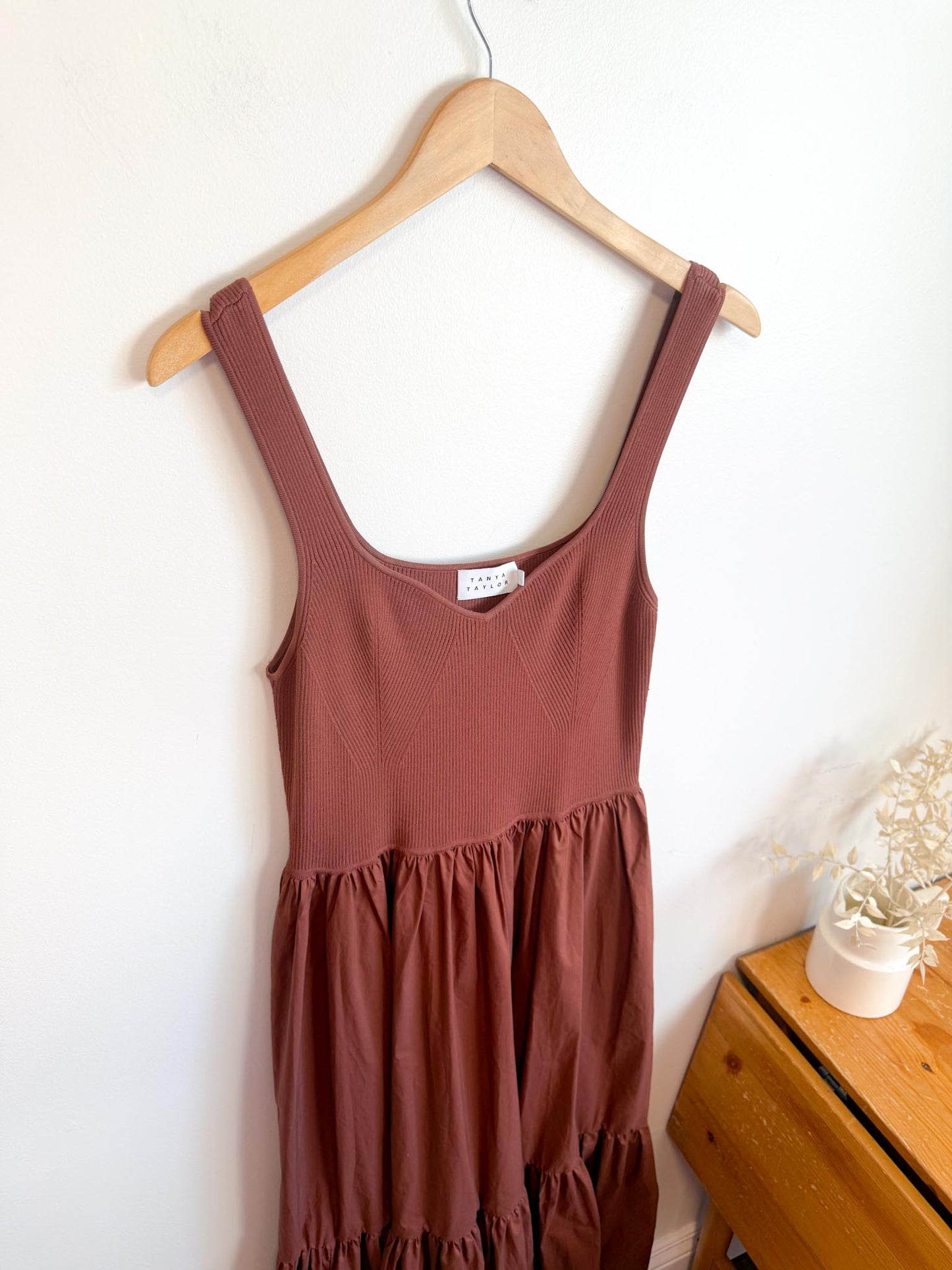 Tanya Taylor Designer "Josephina Dress in Brown" (Size L)