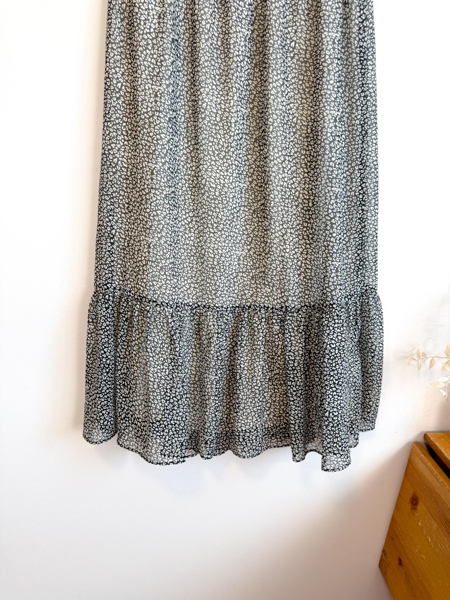 SUNCOO Paris "Jupe Felicite Midi Skirt" in Black/White Print (Size S)