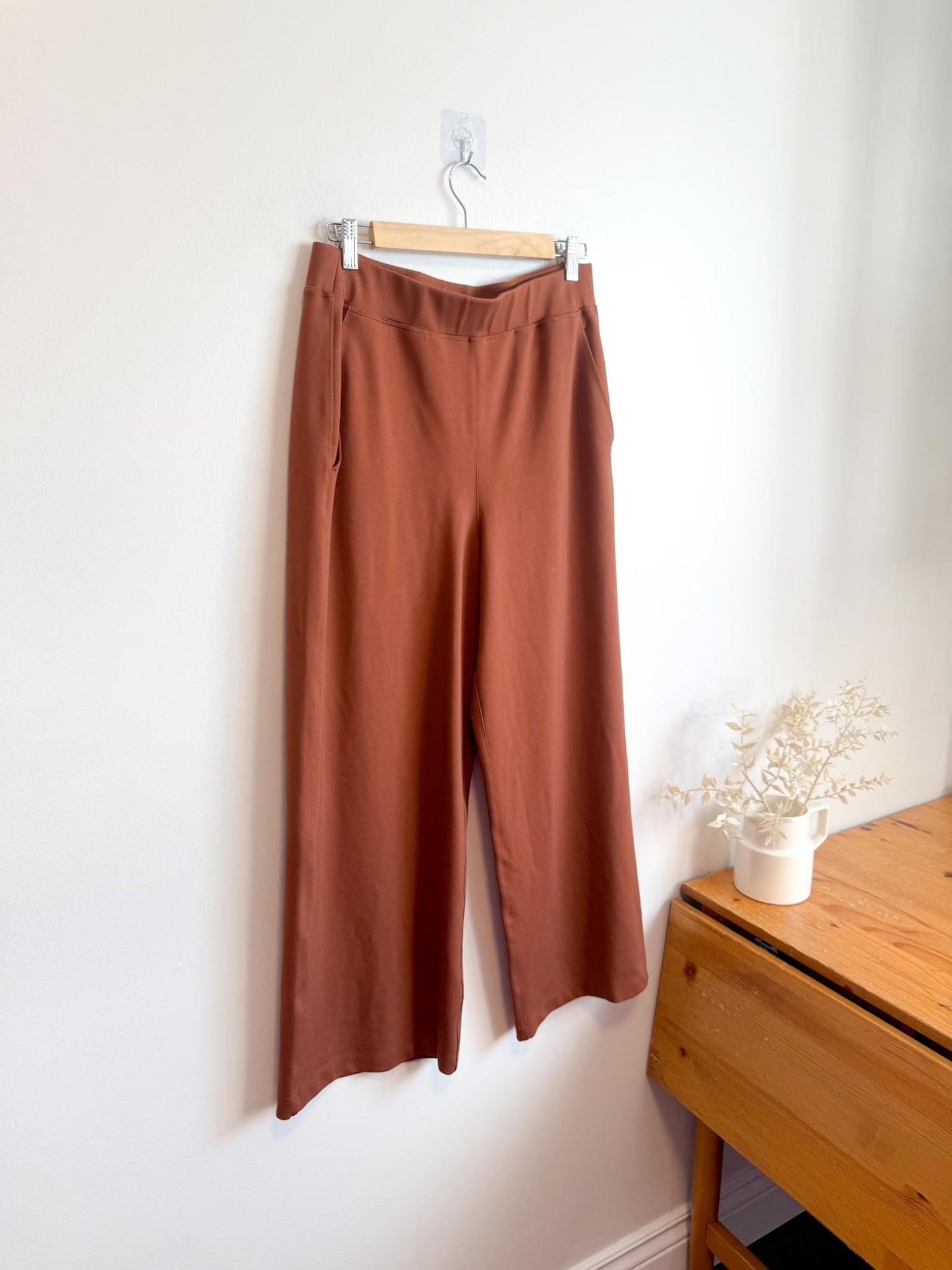 Kit & Ace Pull On Wide Leg Trousers in Brown (Size 12)