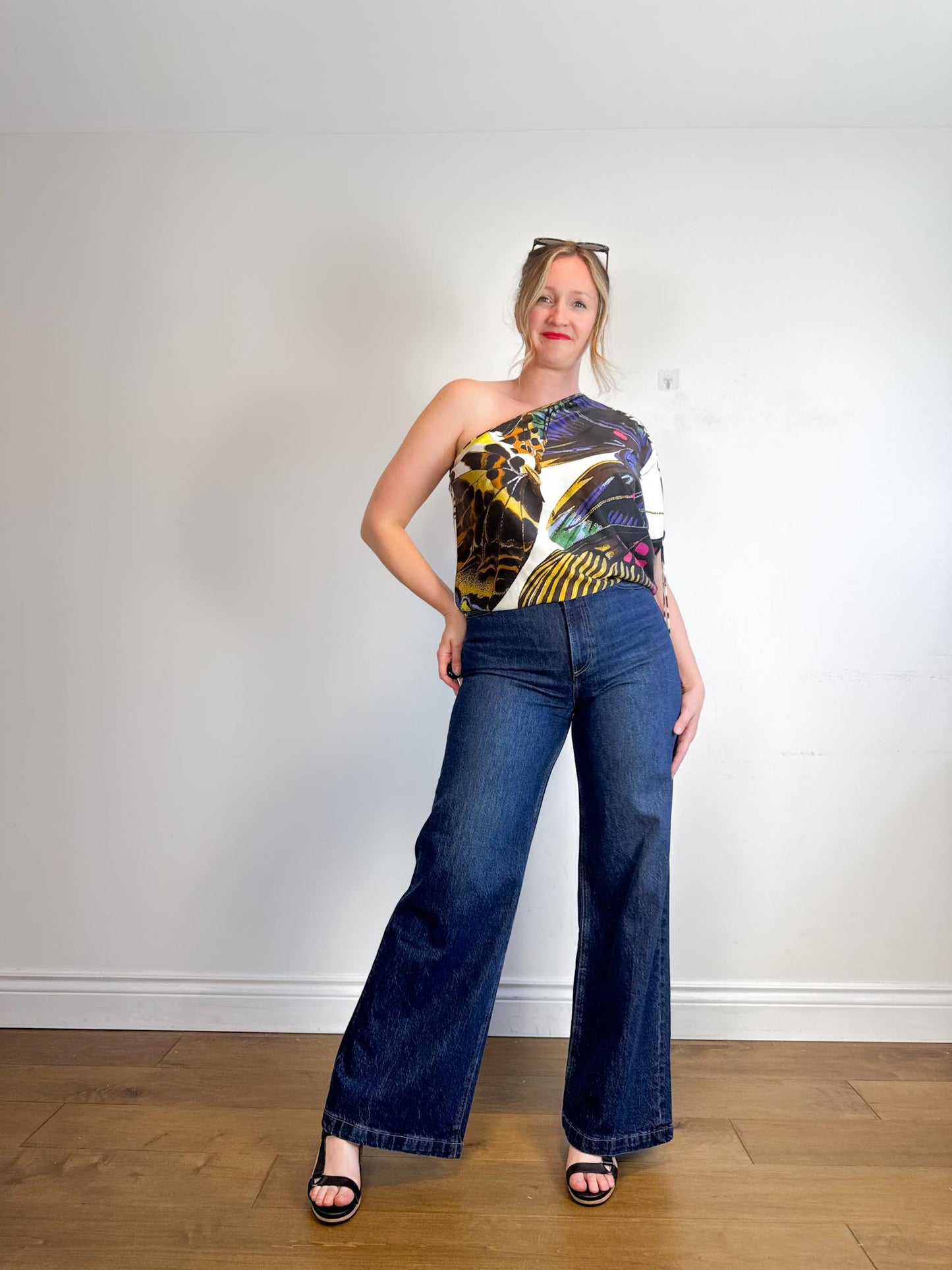 PISTOLA "Lana High-Rise Wide-Leg Jeans in Dark Wash" (Size 30)