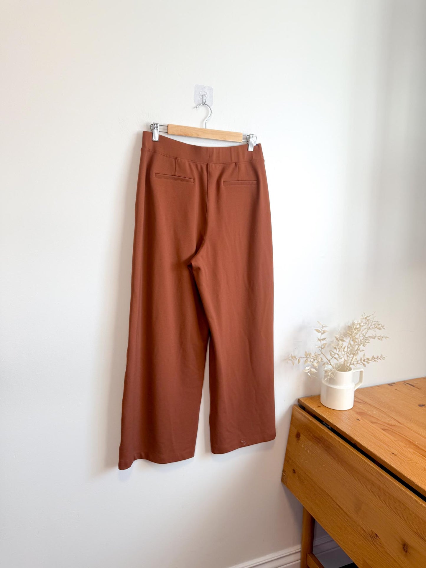 Kit & Ace Pull On Wide Leg Trousers in Brown (Size 12)