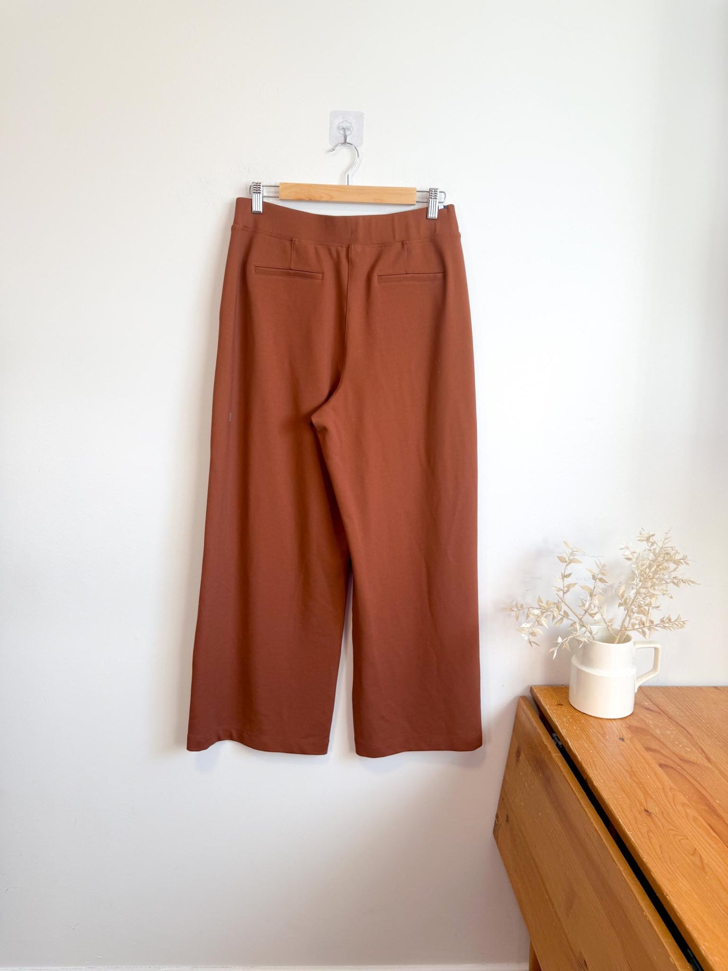 Kit & Ace Pull On Wide Leg Trousers in Brown (Size 12)