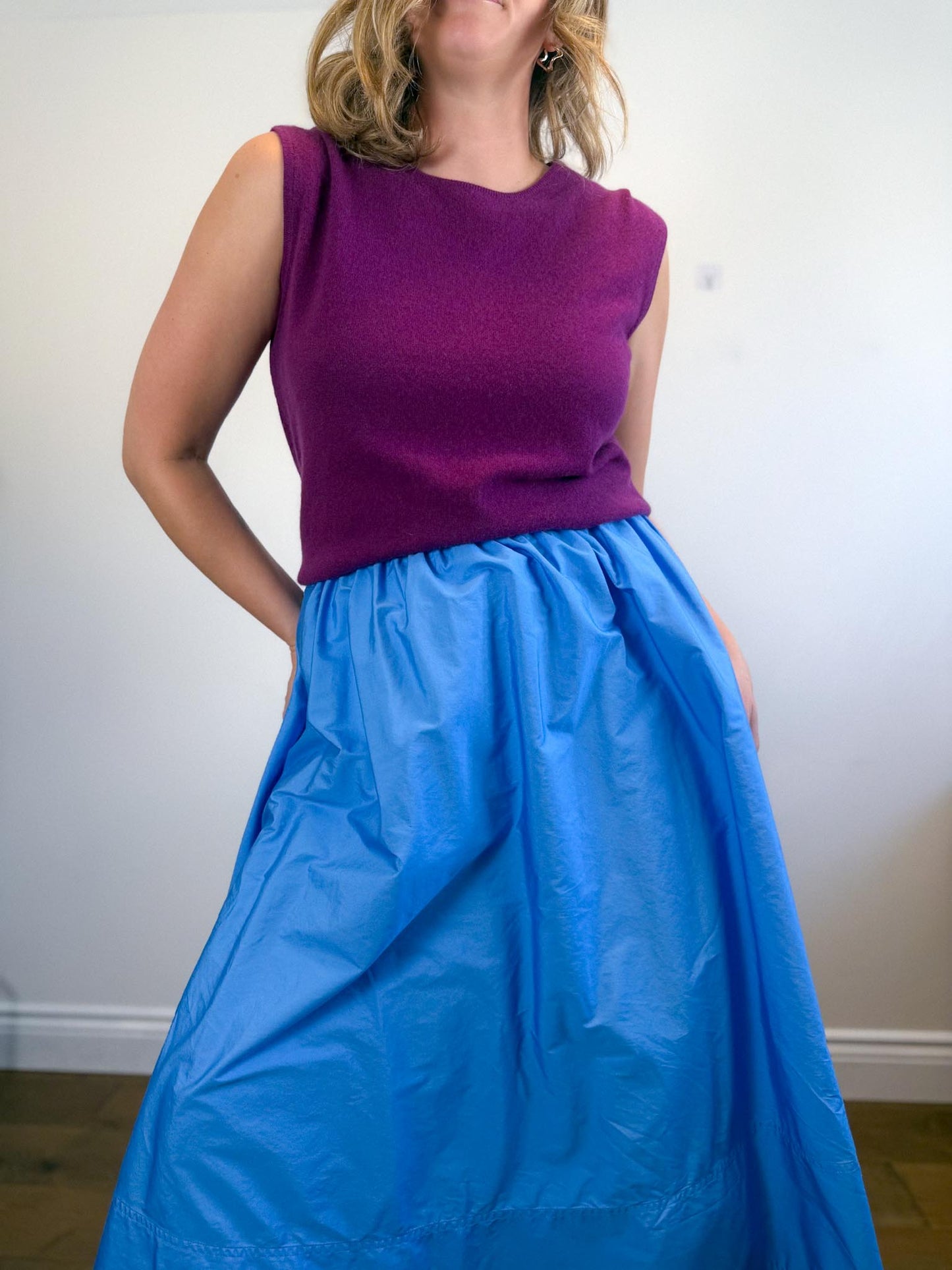 Sleeveless Sweater Vest in Plum (Size M/L)