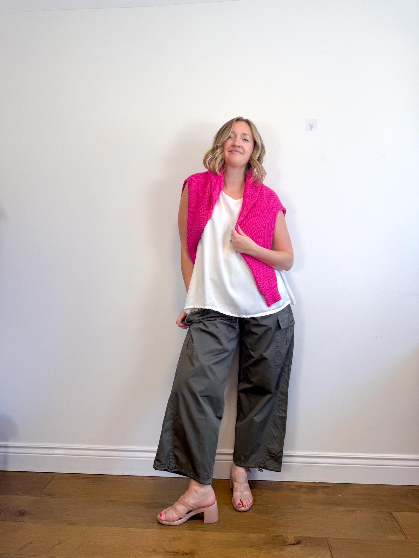 Brynn Walker Sleeveless Tencel Shirt in Off White (Size XS-M)