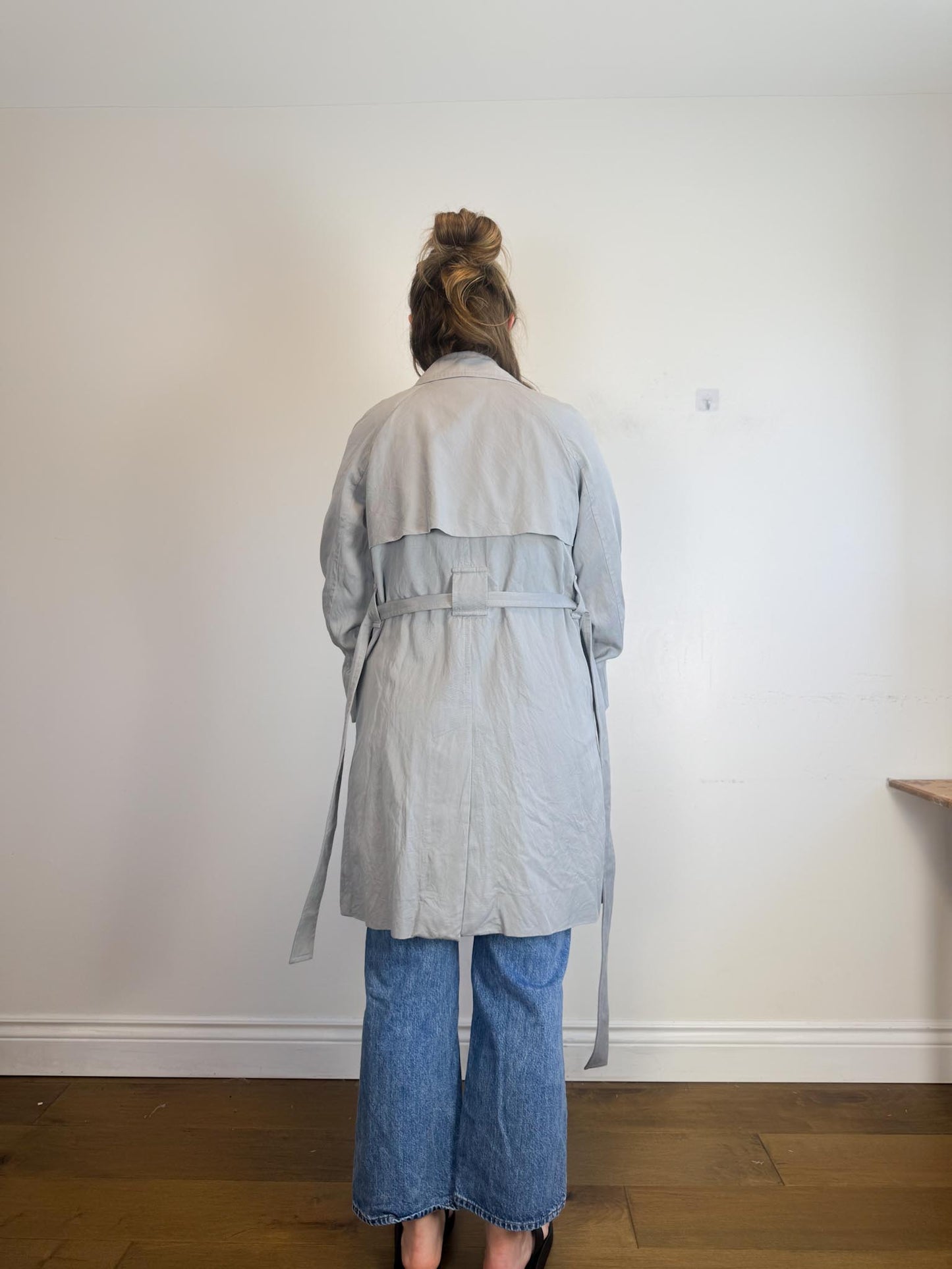 Everlane "The Gathered Drape Trench Coat in Grey" (Size S/M)