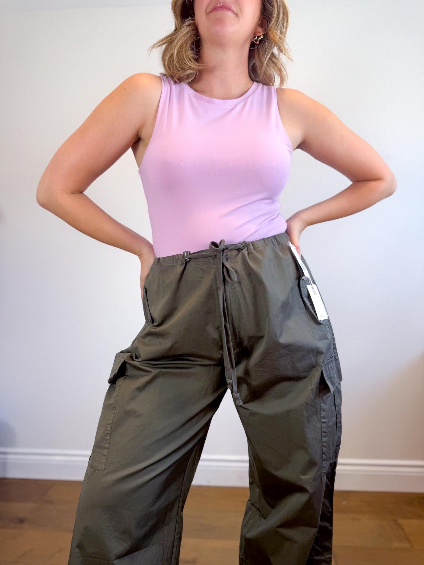 Babaton Crewneck Bodysuit in Lilac (Size XL)