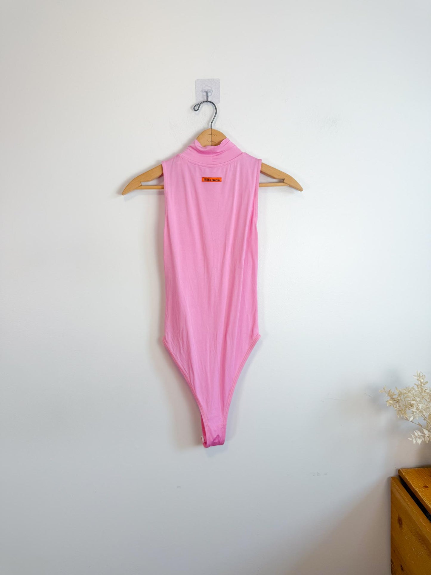 Heron Preston Designer Viscose Bodysuit in Pink (Size XS/S)
