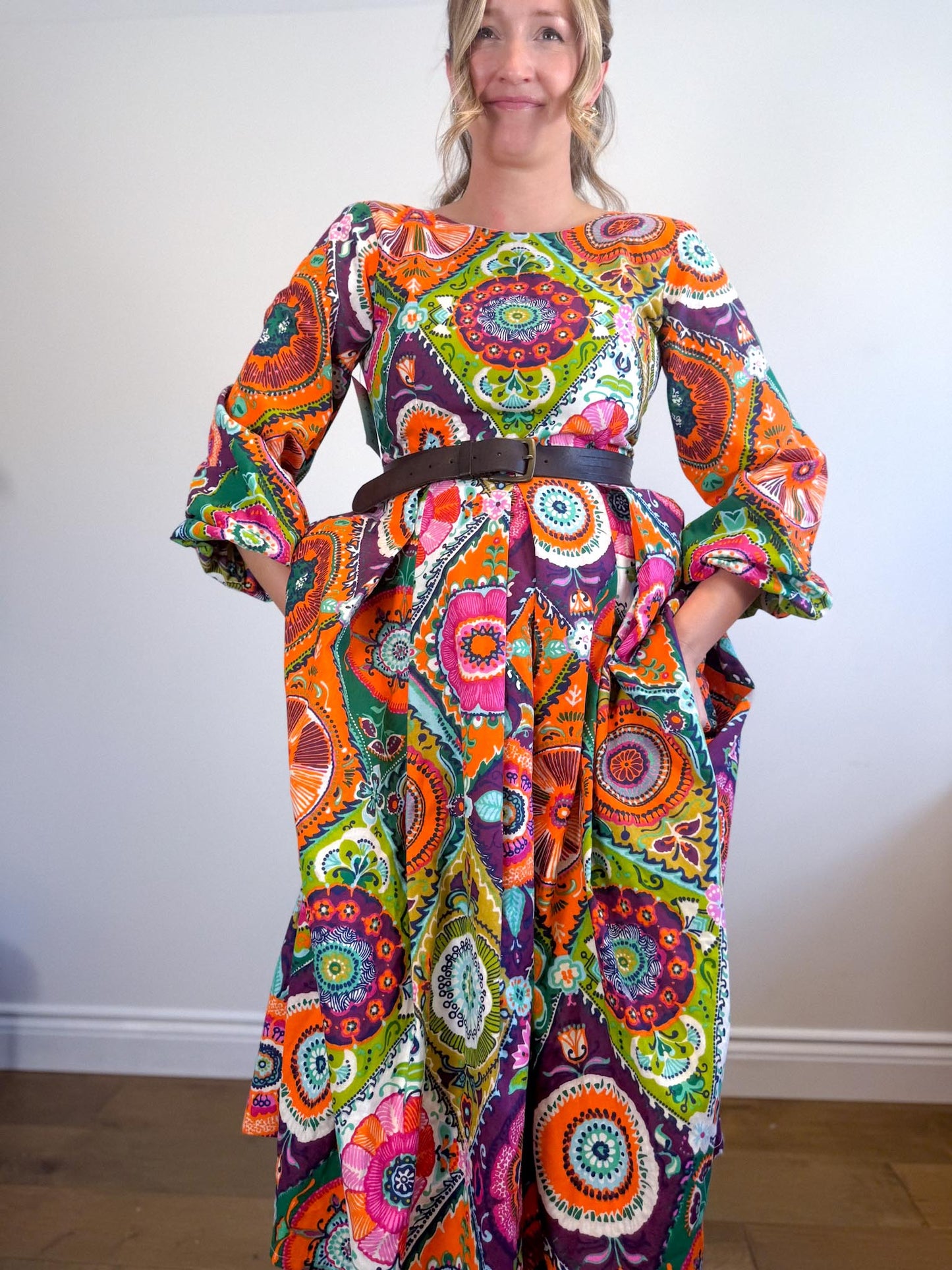 KAELA KAY Slow Fashion Long Sleeve Midi Dress NWT (Size M/L)