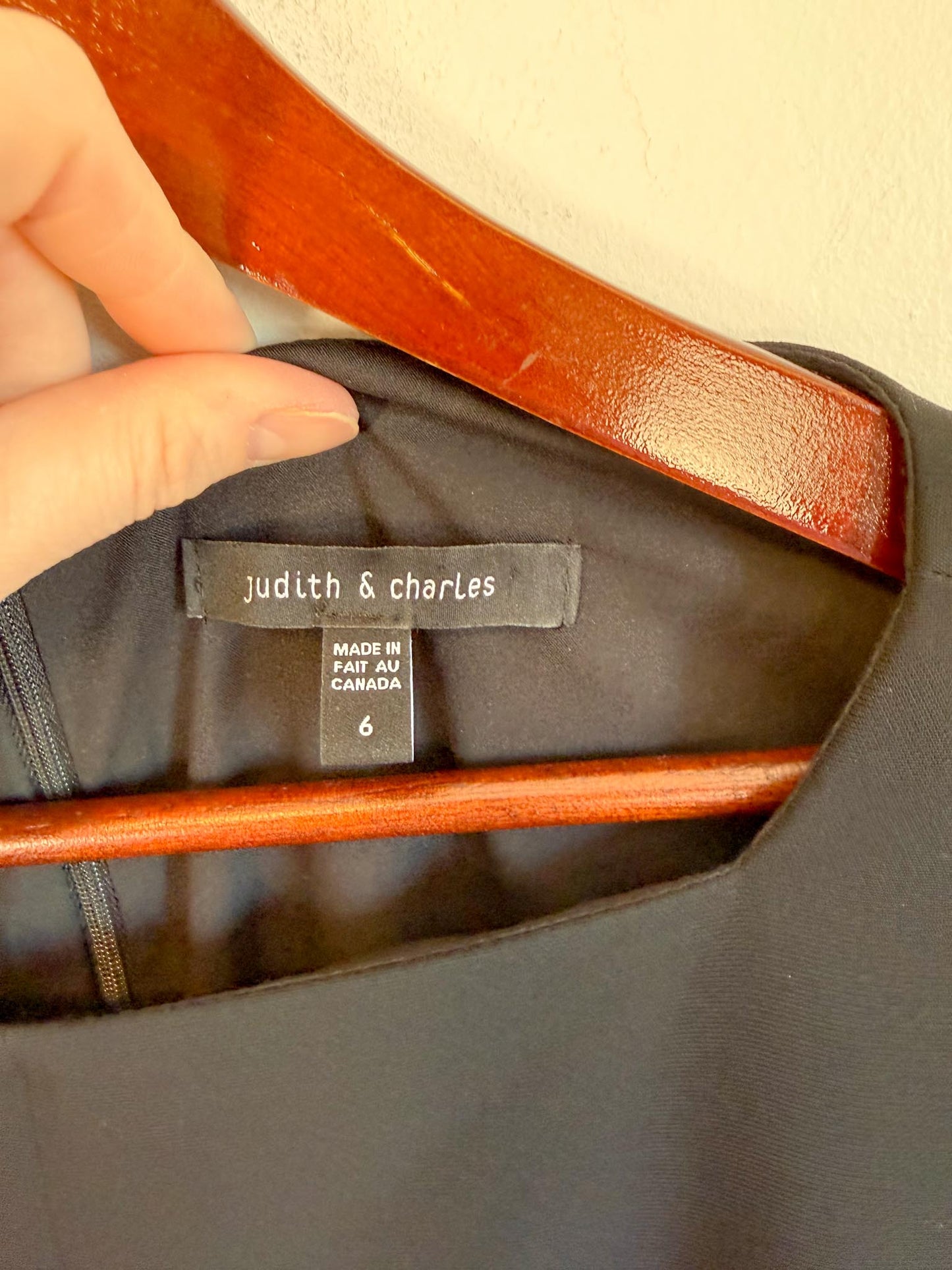 Judith & Charles Black Mini Dress (Size 6)