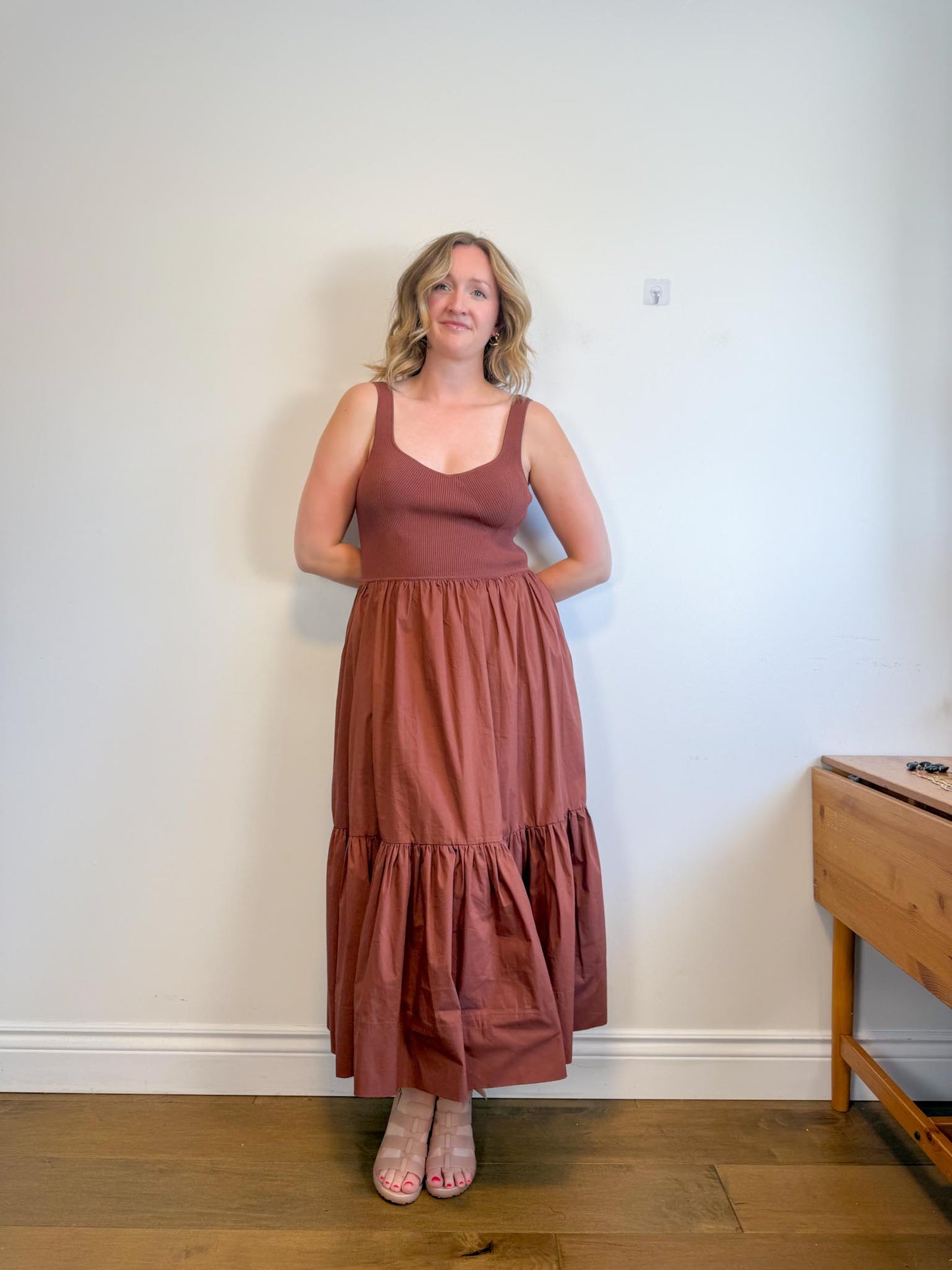 Tanya Taylor Designer "Josephina Dress in Brown" (Size L)
