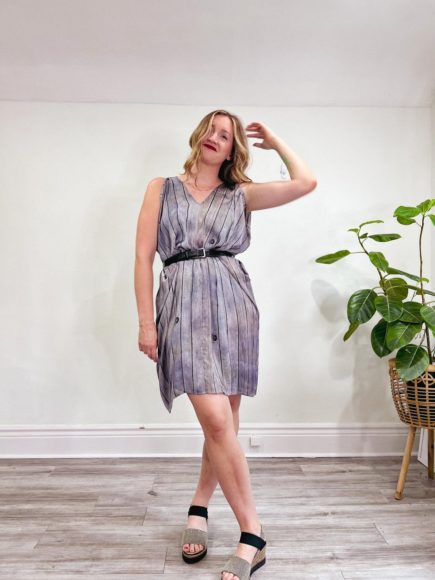 Zero + Maria Cornejo Silk dress in Wood Print (Size 10)