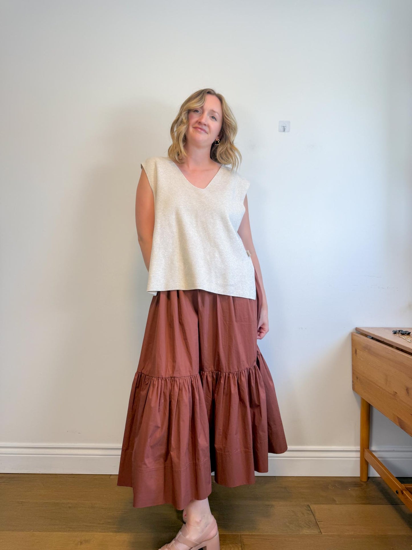 Tanya Taylor Designer "Josephina Dress in Brown" (Size L)
